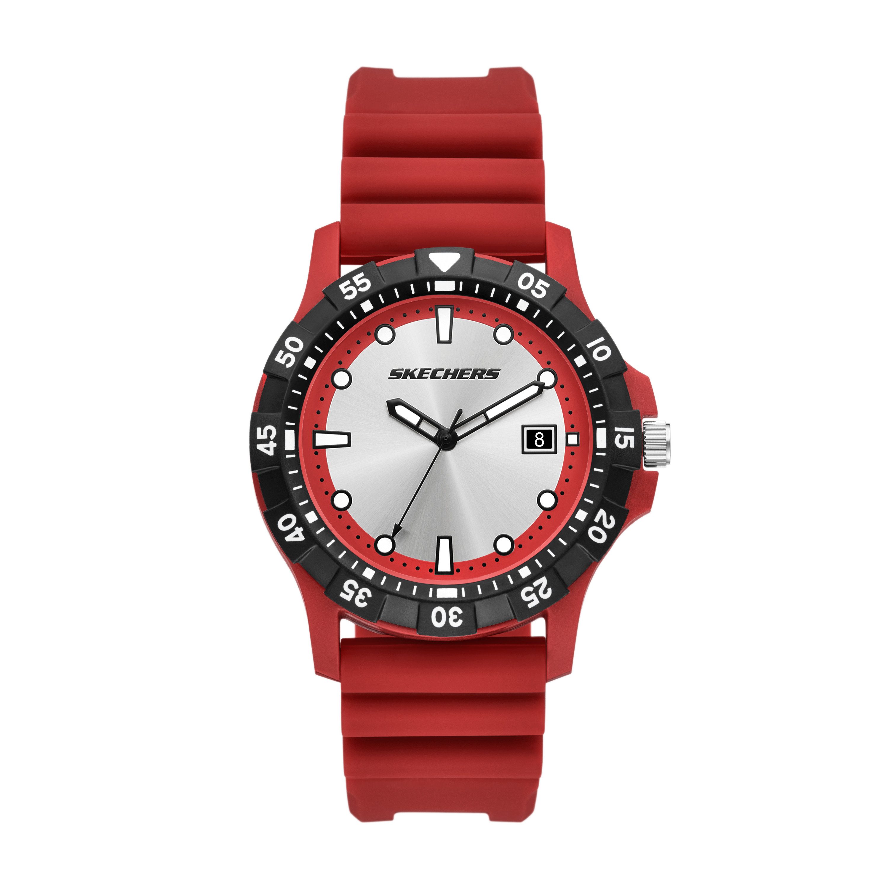 Skechers Quarzuhr Glen Oaks SR5290, Armbanduhr, Herrenuhr, Silikonarmband, analog, Tag