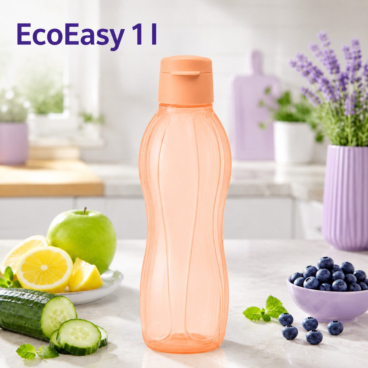 Trinkflasche Tupperware EcoEasy Trinkflasche 1 Liter in orange