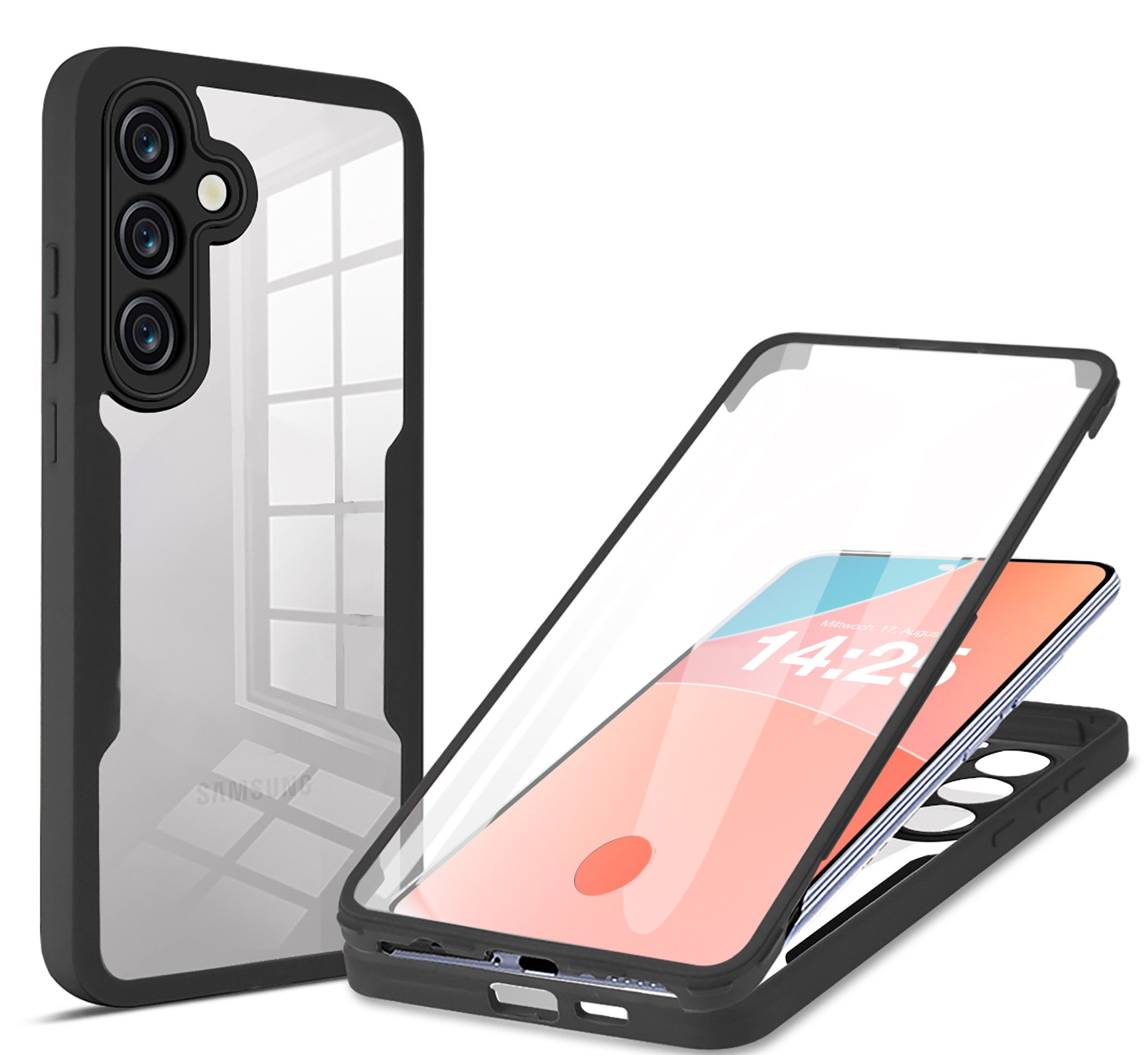 Tec-Expert Handyhülle 360 Grad Hülle für Samsung Galaxy S25 6.17 Zoll, 6.17, Rundum Schutz Cover Case Hülle robust