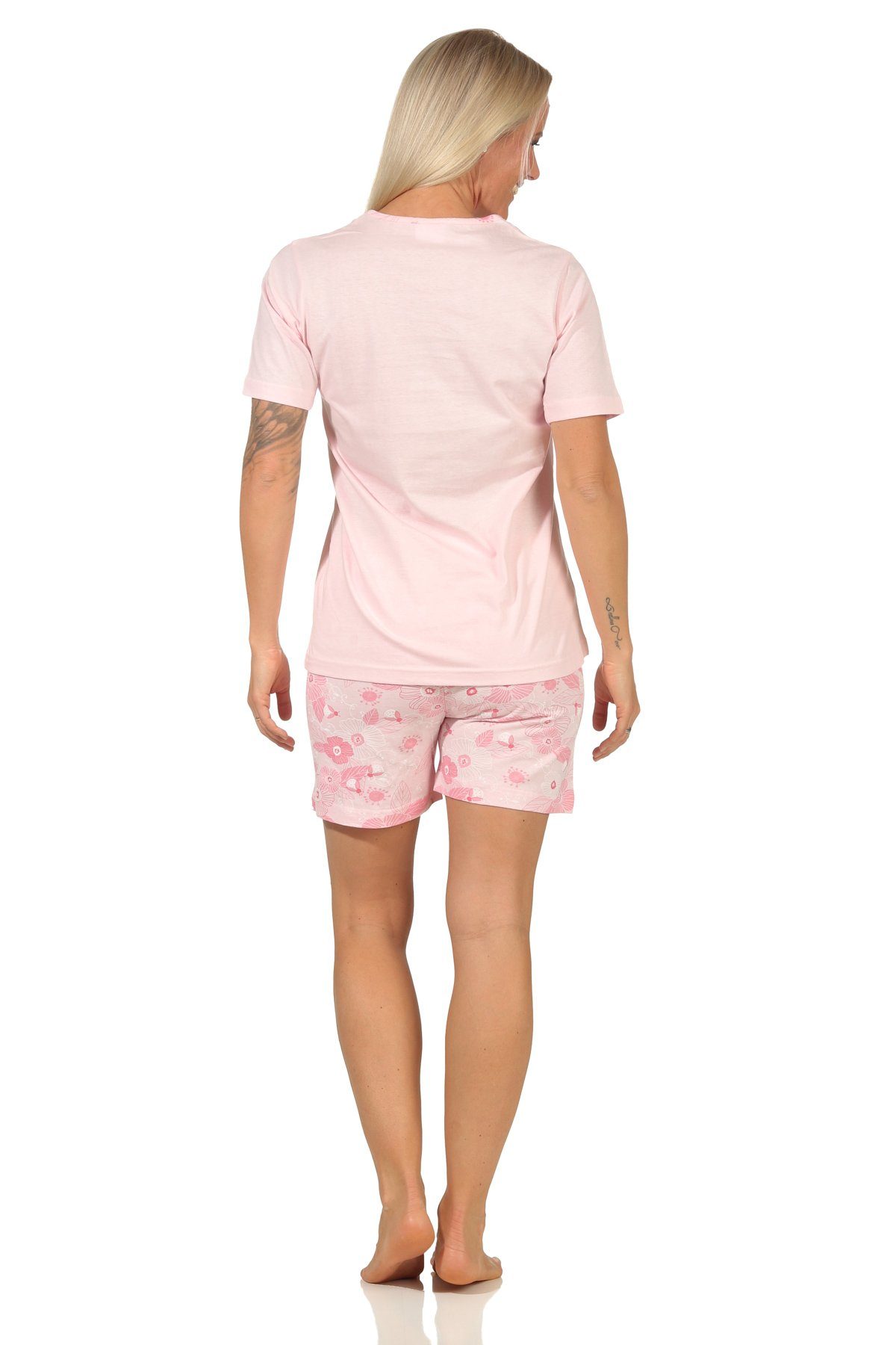 Damen RELAX Wunderschöner Normann kurzarm, Pyjama Shorty by Design sommerlichem Pyjama rosa in