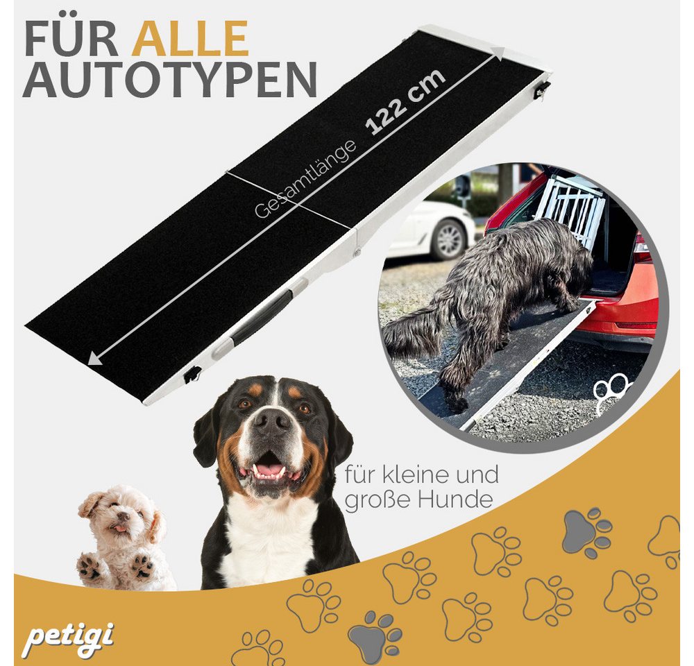 Thumbnail - Petigi Hunderampe Hunderampe Auto Hunde Rampe Hundetreppe rutschfest klappbar Auswahl