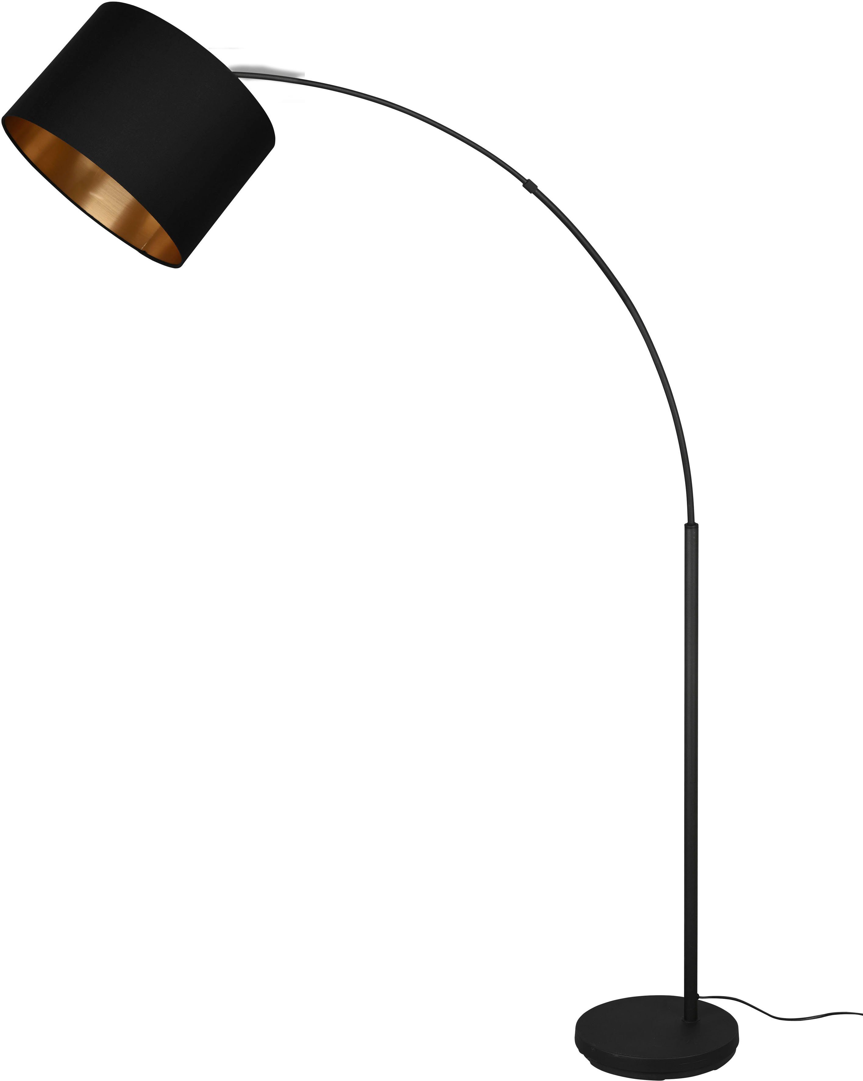 Reality Leuchten Stehlampe Bolivia, Ein-/Ausschalter, ohne Leuchtmittel, warmweiß - kaltweiß, Stehleuchte schwarz-gold Fußschalter exkl 1xE27 max 10W, Höhe 171 cm