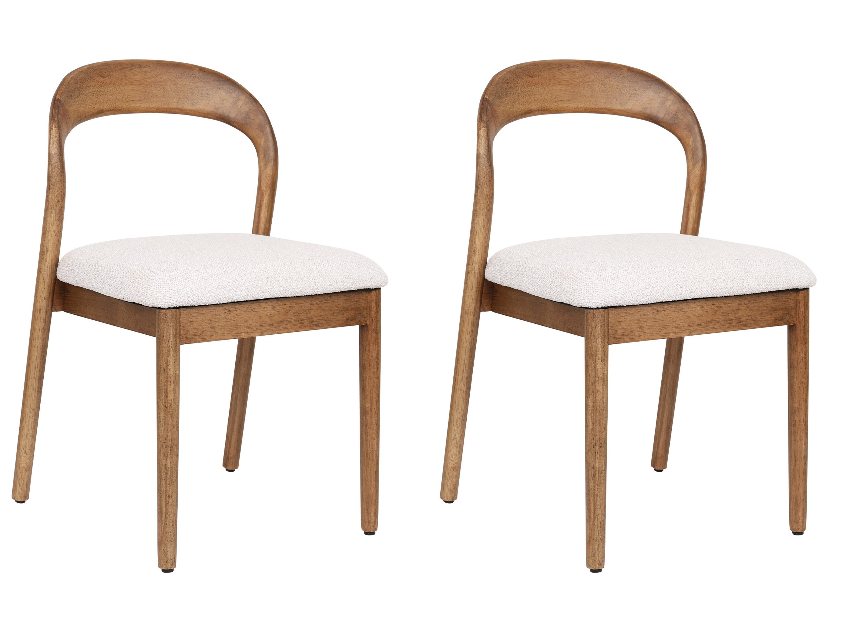 SeedWave Esszimmerstuhl 2er Set Küchenstuhl mit Geschwungener Rückenlehne, Massivholzbeinen, nordlicher Stil Holzstuhl-Set mit weichem Sitzkissen