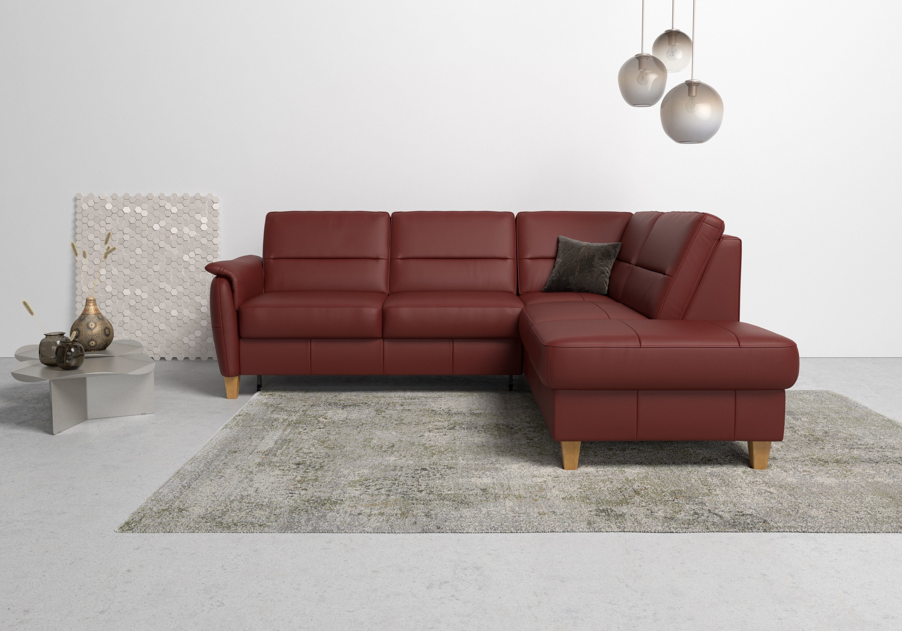 Home affaire Ecksofa Palmera L-Form, B: 236 cm, optional Schlaffunktion & Bettkasten, Federkern