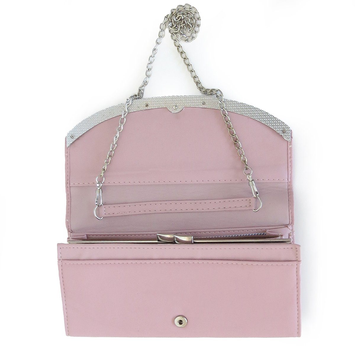 Kette, 4 Originelli Portemonnaie Tasche Damen XL Sonia rosa2 mit Kellner Clutch Kartenfächer Umhängetasche Geldbörse