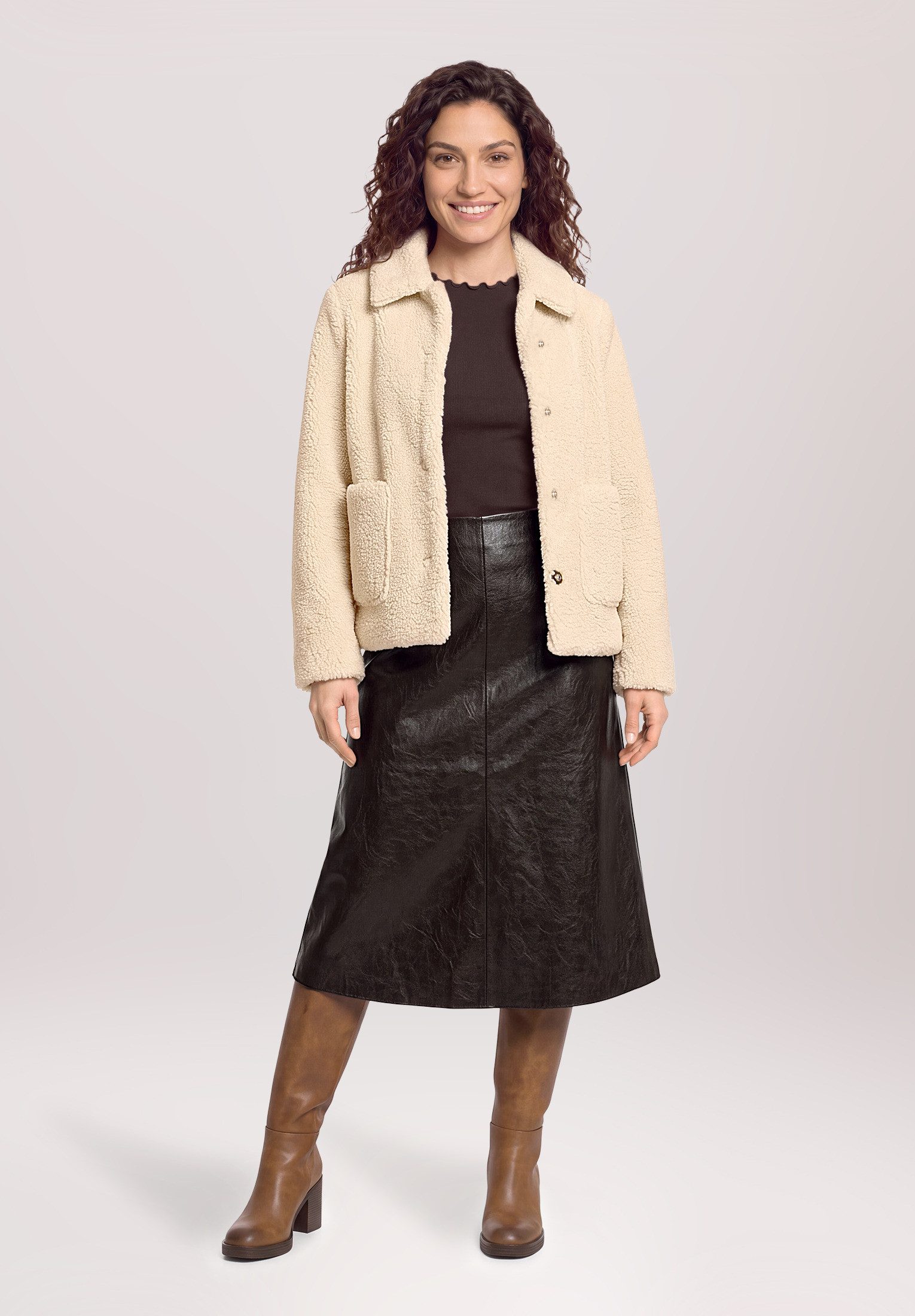 Cartoon Plüschjacke Damen mit Kragen