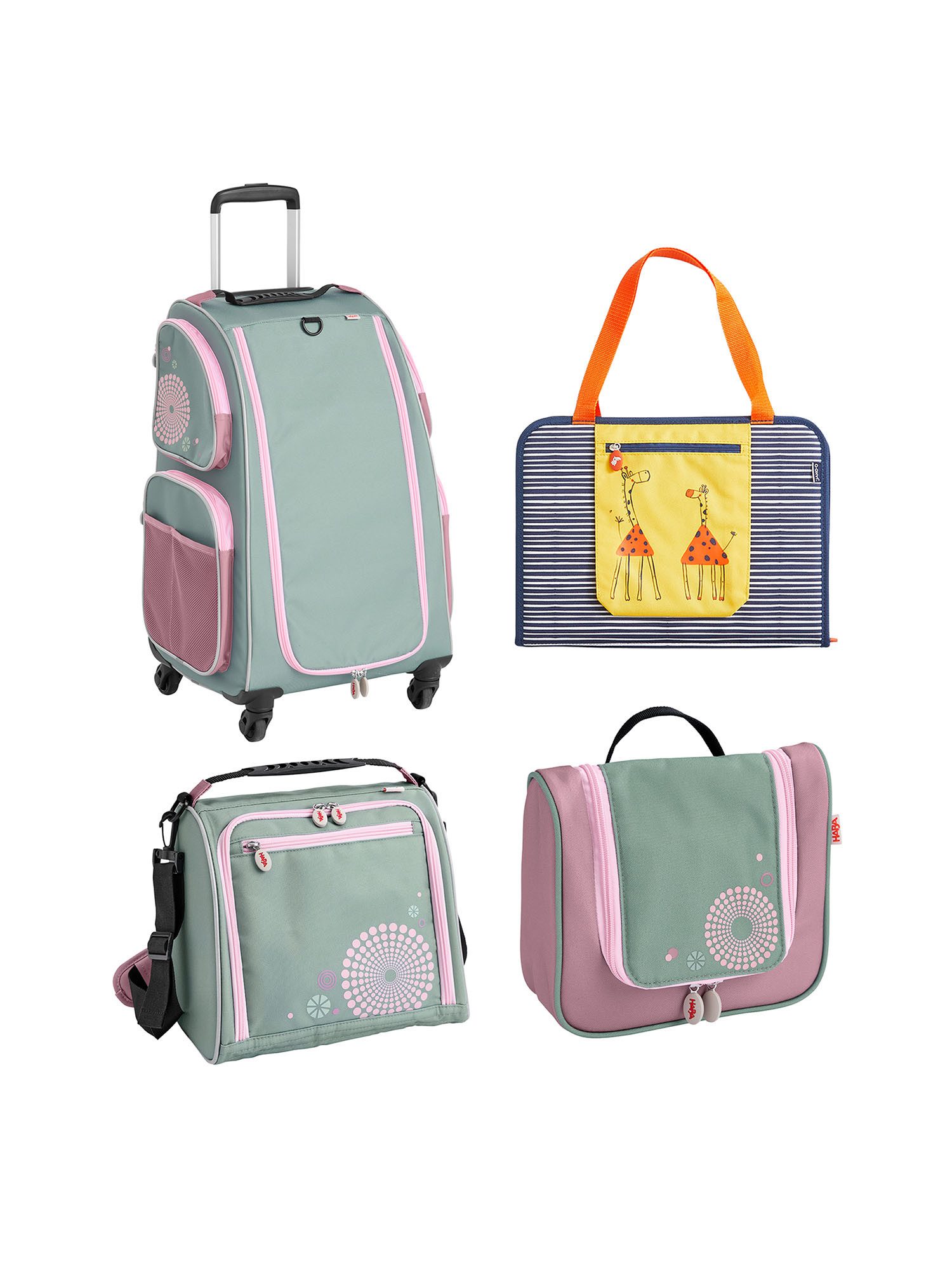 Haba Kinderkoffer Schranktrolley 4 Rollen, Trolleytasche, Kreativtasche und Kulturbeutel, Reisekoffer Kinder, Trolley Kinder, Чемоданыset Kids