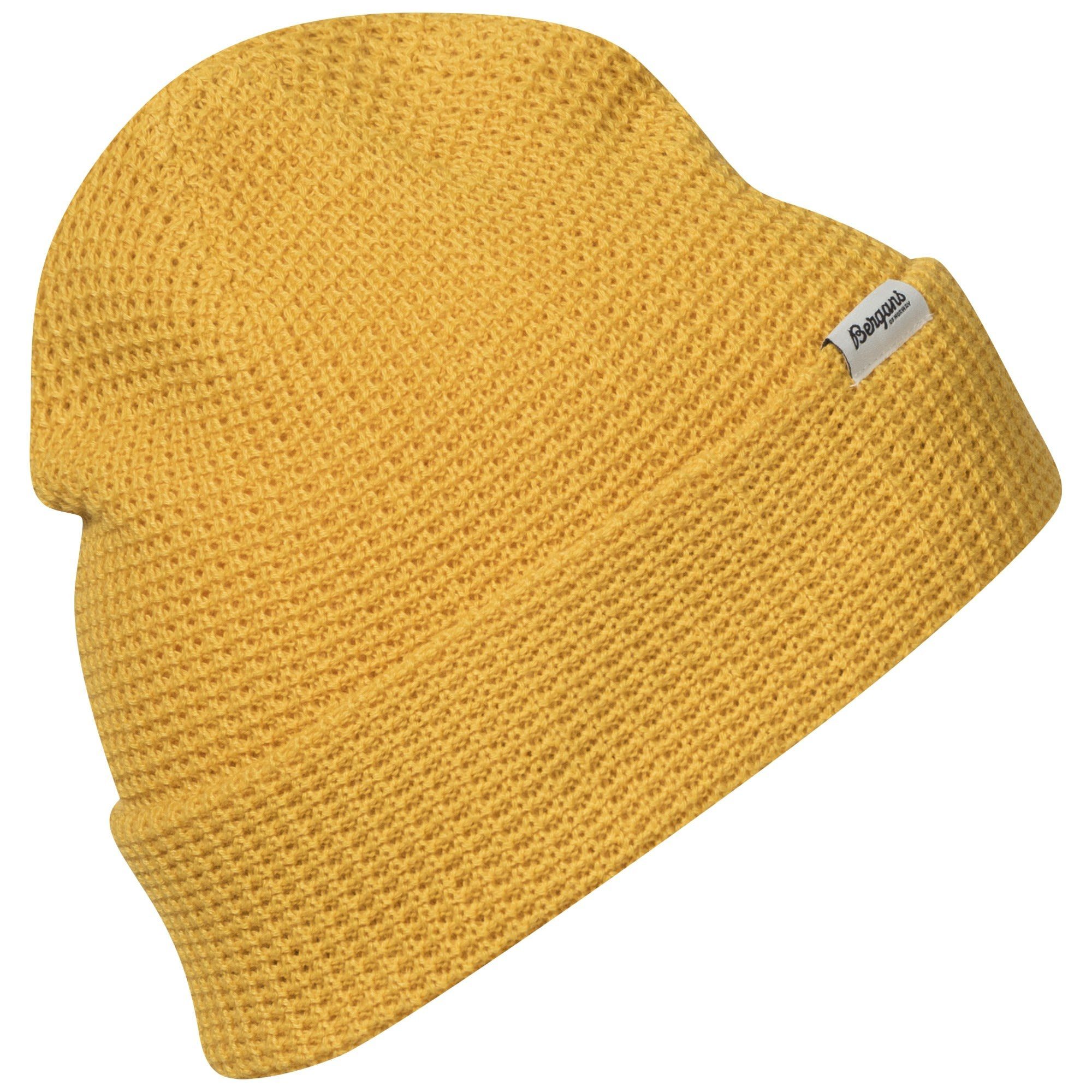 Bergans Beanie Bergans Waffle Knit Beanie Accessoires Light Golden Yellow