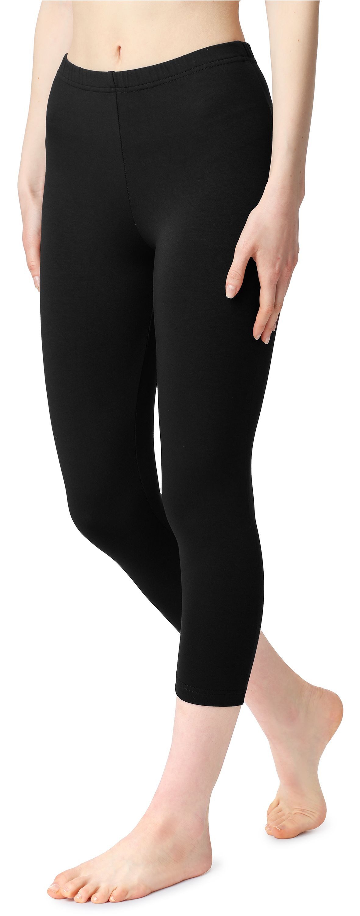 Bellivalini Leggings Damen 3/4 Capri Leggings aus Baumwolle BLV50-199 (1-tlg) elastischer Bund