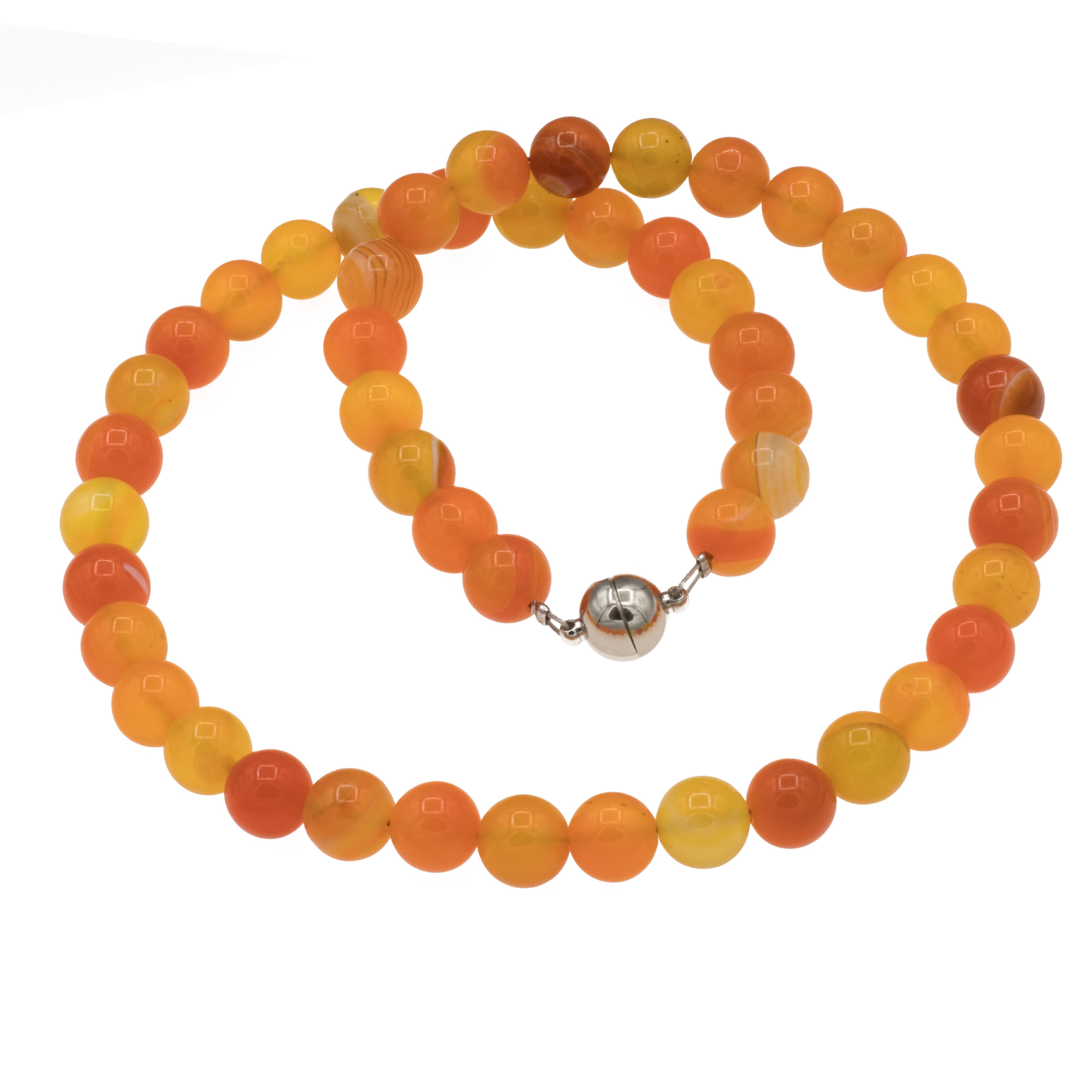 Bella Carina Perlenkette Perlenkette Achat gelb orange Magnetverschluss, ge günstig online kaufen