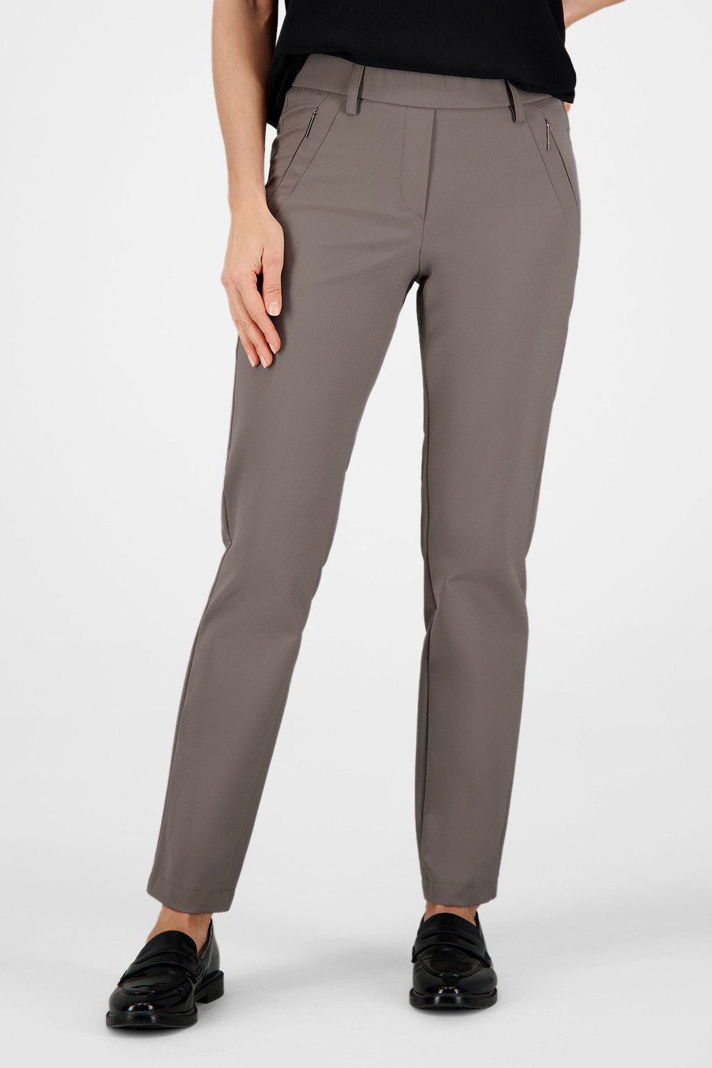 Atelier GARDEUR Slim-fit-Jeans ZENE57-602471-3025, braun, dunkel taupe, Slim Fit, Techno-Stretch Elastisches Techno Scuba Material mit Pull on Komfort
