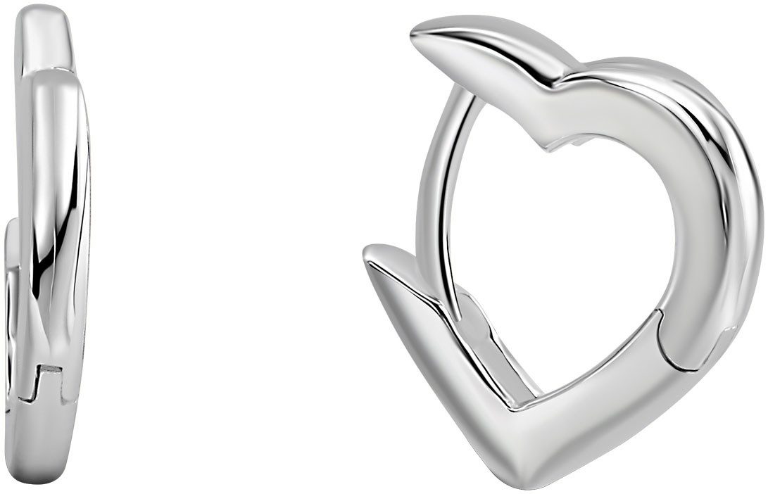 Firetti Paar Creolen Schmuck Geschenk Silber 925 Ohrschmuck Ohrringe Herz