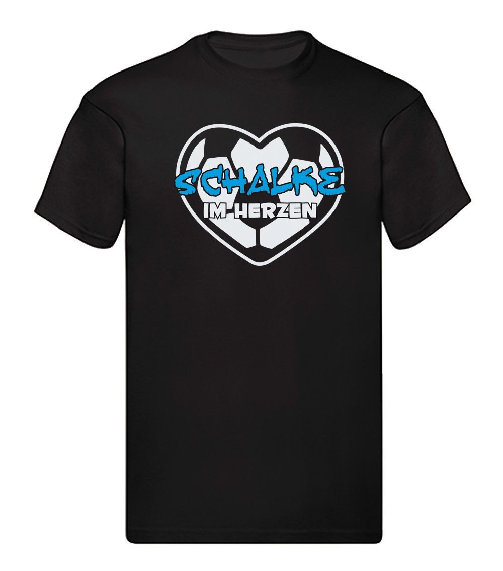 G-graphics T-Shirt Schalke im Herzen (1-tlg) Herren T-Shirt mit einem Motiv für den echten Fan