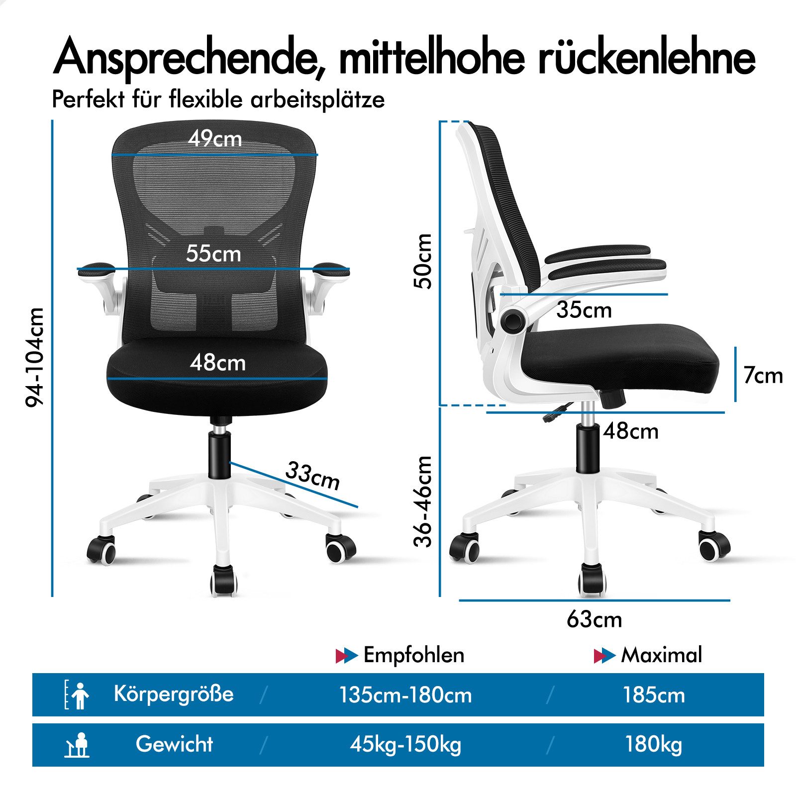ALFORDSON Bürostuhl Ergonomischer, verstellbare Lendenwirbelstütze, (1 günstig online kaufen