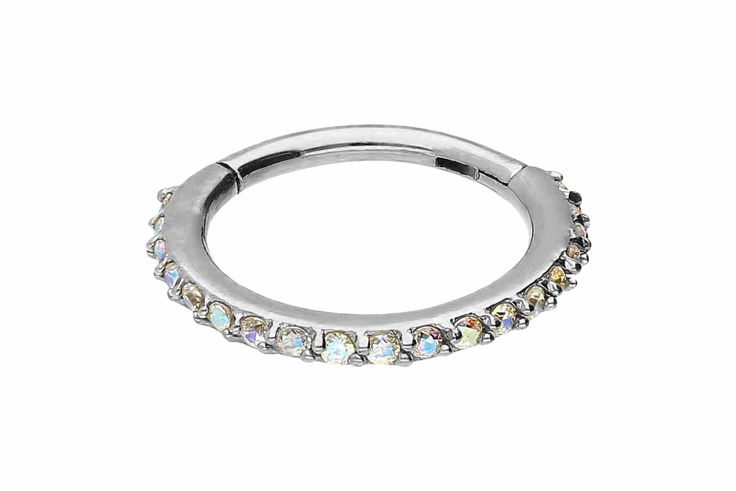 PIERCINGLINE Nasenpiercing Chirurgenstahl Segmentring Clicker EINGEFASSTE günstig online kaufen