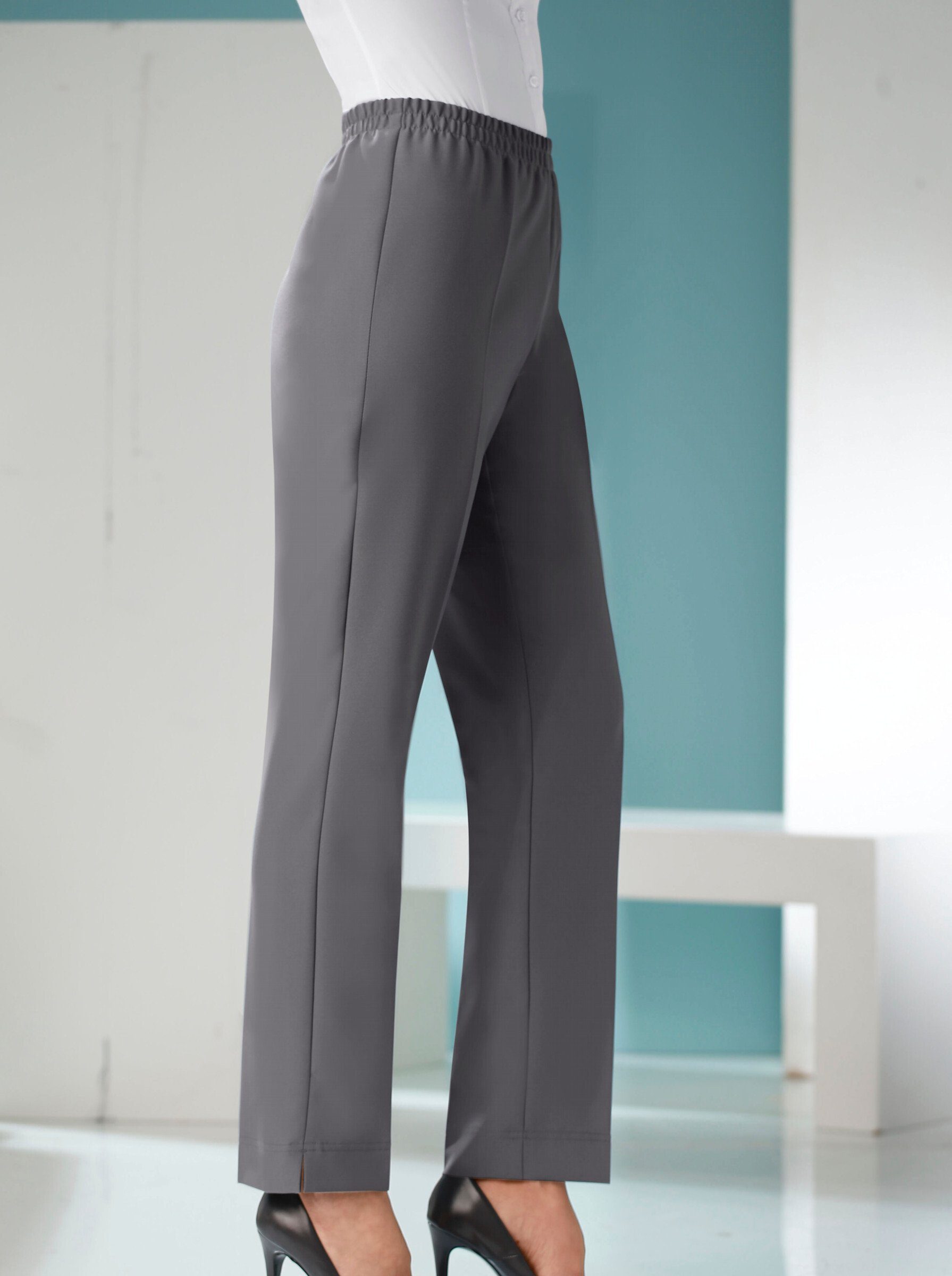 Sieh an! Jerseyhose Innenbeinlänge ca. 72 cm grau