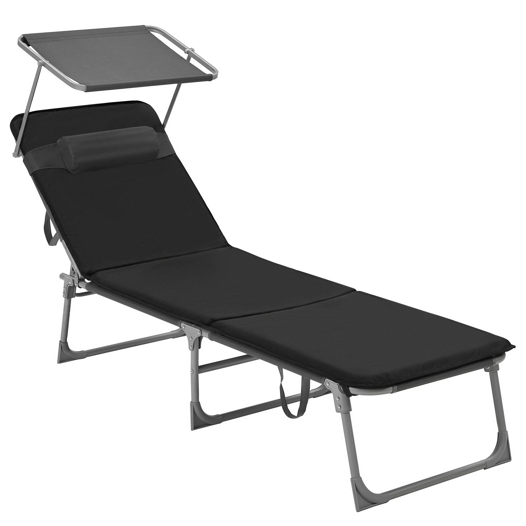 SONGMICS Gartenliege, Sonnenliege 3cm dick Auflage,Rückenlehne günstig online kaufen