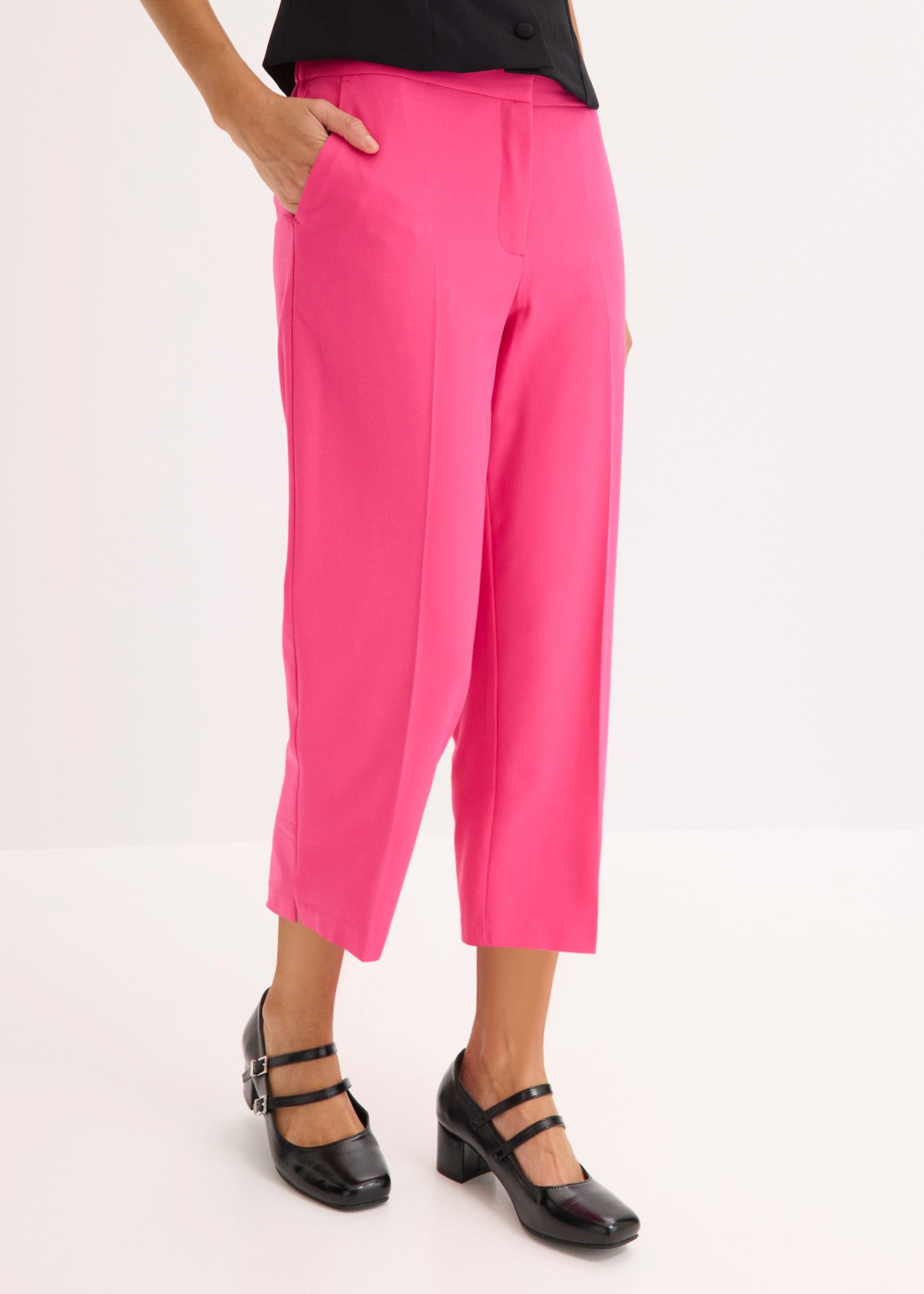 bonprix 3/4-Hose Regular Fit, mit Schlitz, aus Polyester, Viskose und Elasthan
