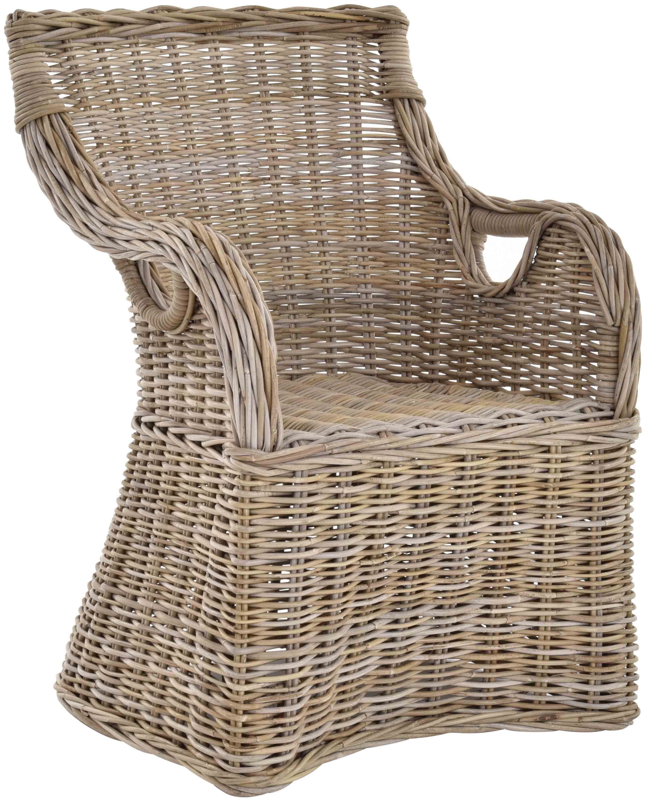Krines Home Esszimmersessel 2er Set Rattansessel Breit Skandinavischer Stil Natur (Grau, Gr. 4) (2-St., 2er Set), Rattan, Sessel, breiter Armlehnsessel, Wohnzimmer