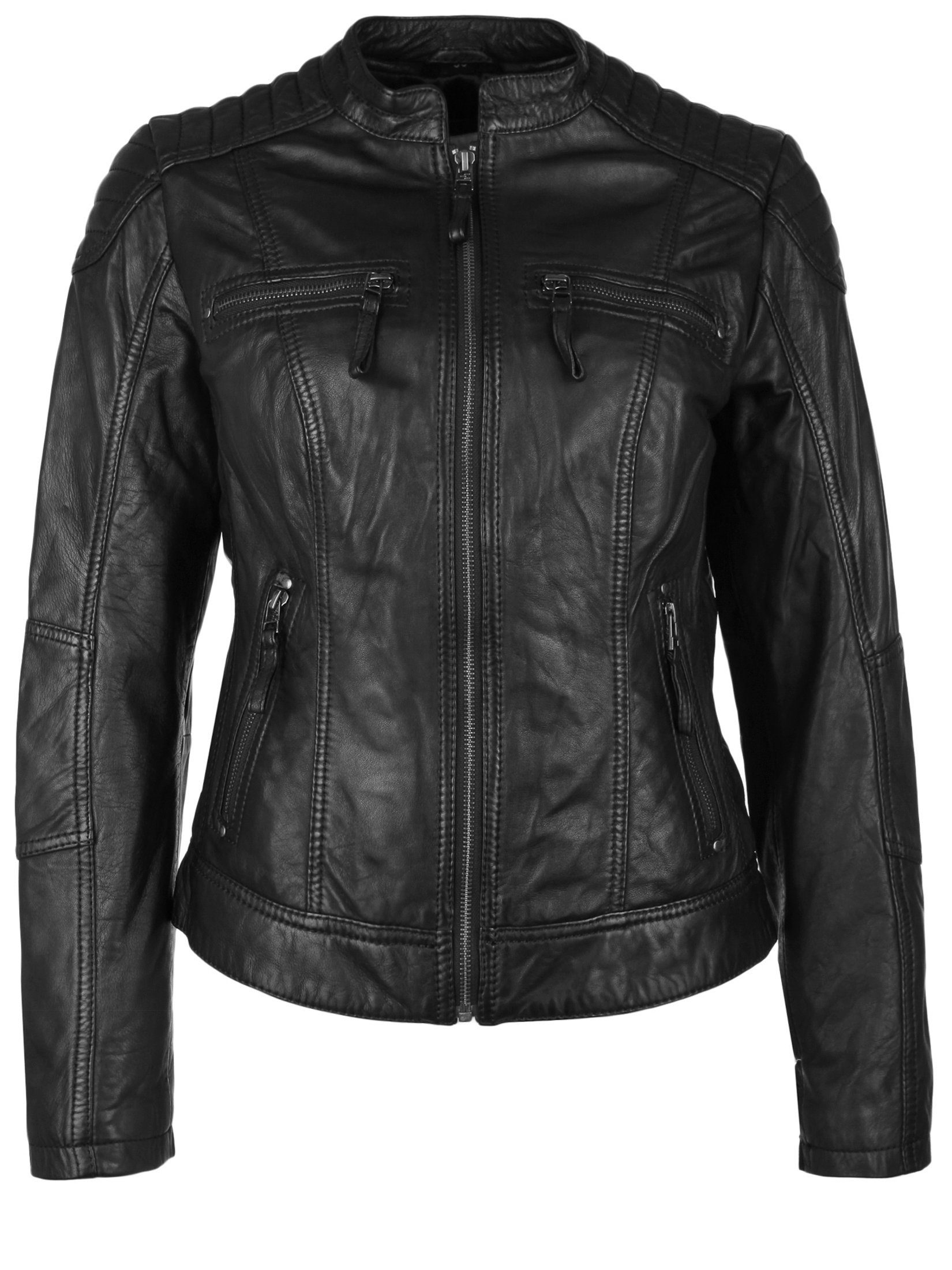 BLACK mit Lederjacke Lederjacke H.I.S "SALINA" modernem Design MILKY