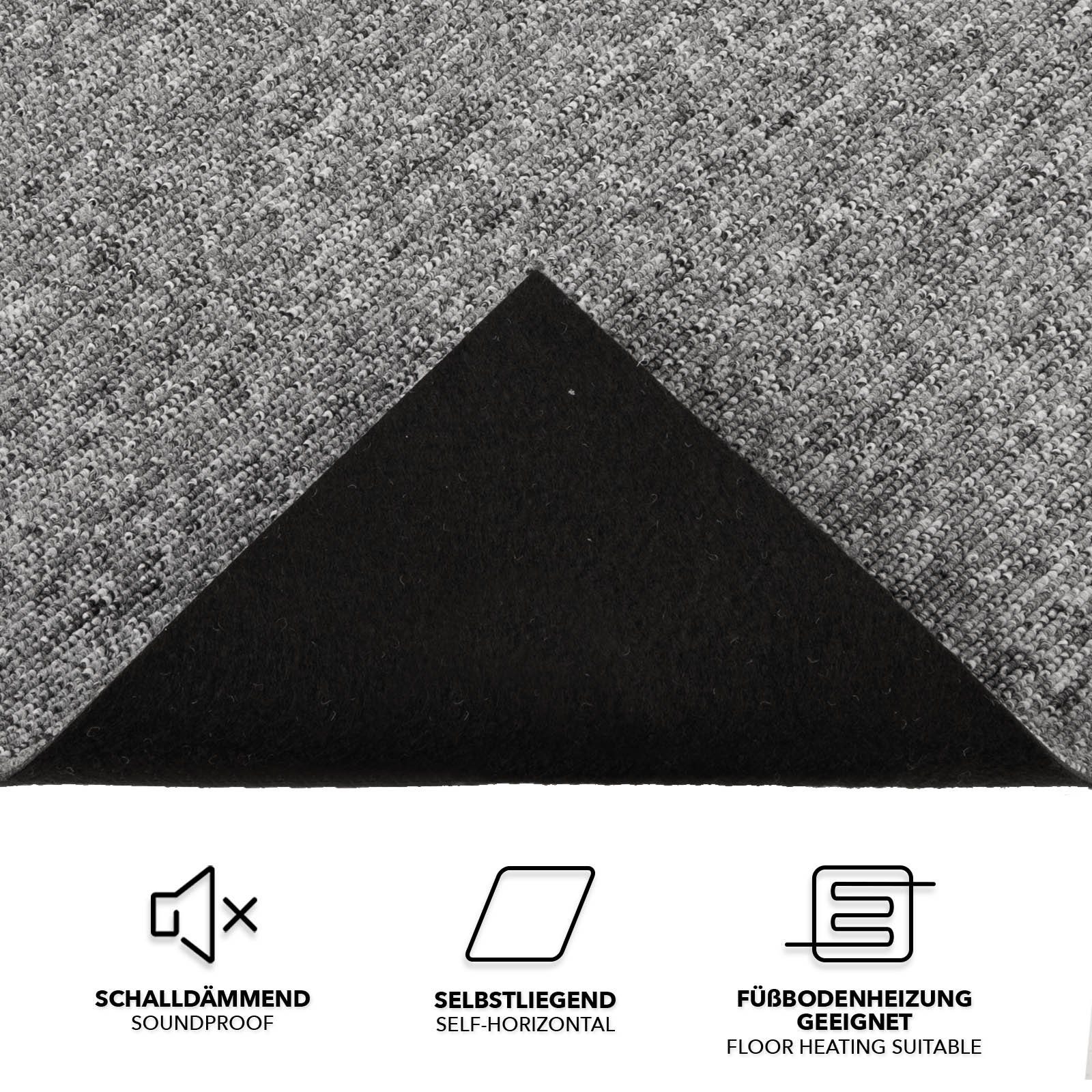 Karat Teppichfliese Moscow, Bodenschutz, Erhältlich in 4 Farben, 50 x 50 cm, Quadratisch, Höhe: 5.5 mm, Selbstliegend