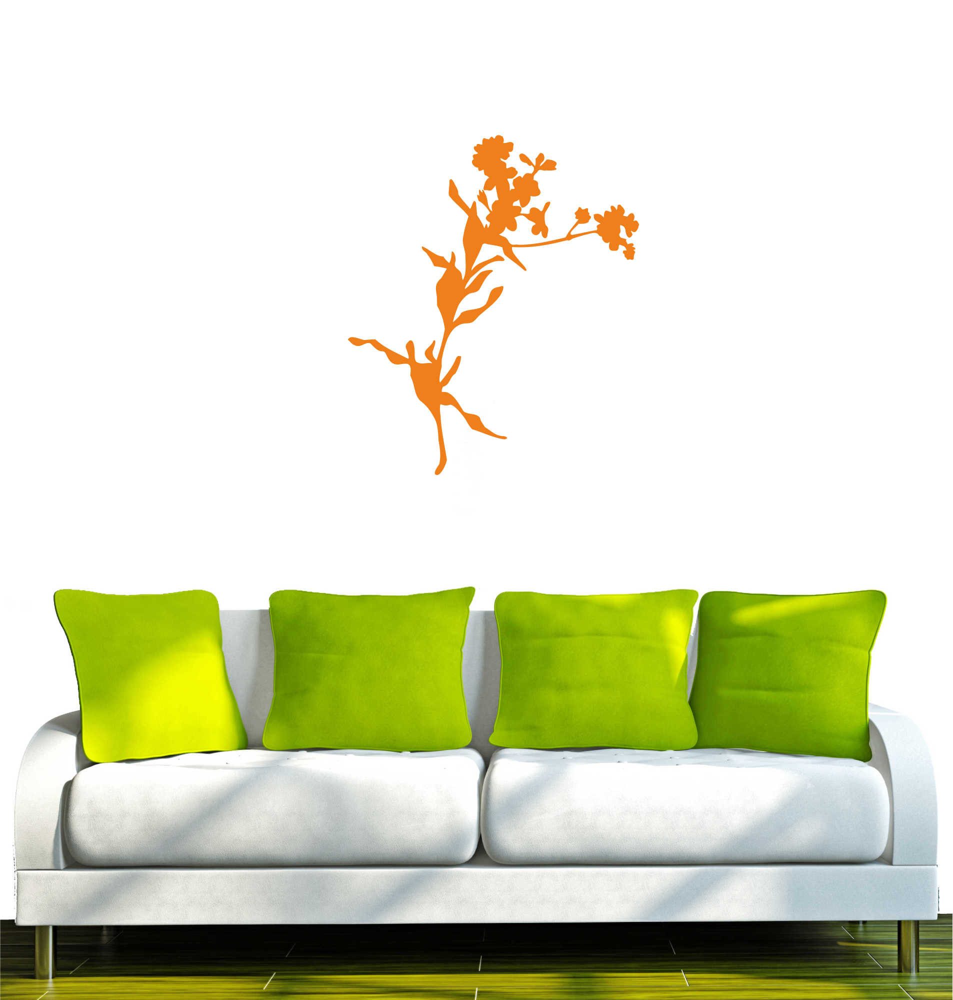 INDIGOS UG Wandtattoo Wandtattoo - Wandaufkleber - w038 Ranke Blume Deko Wandaufkleber