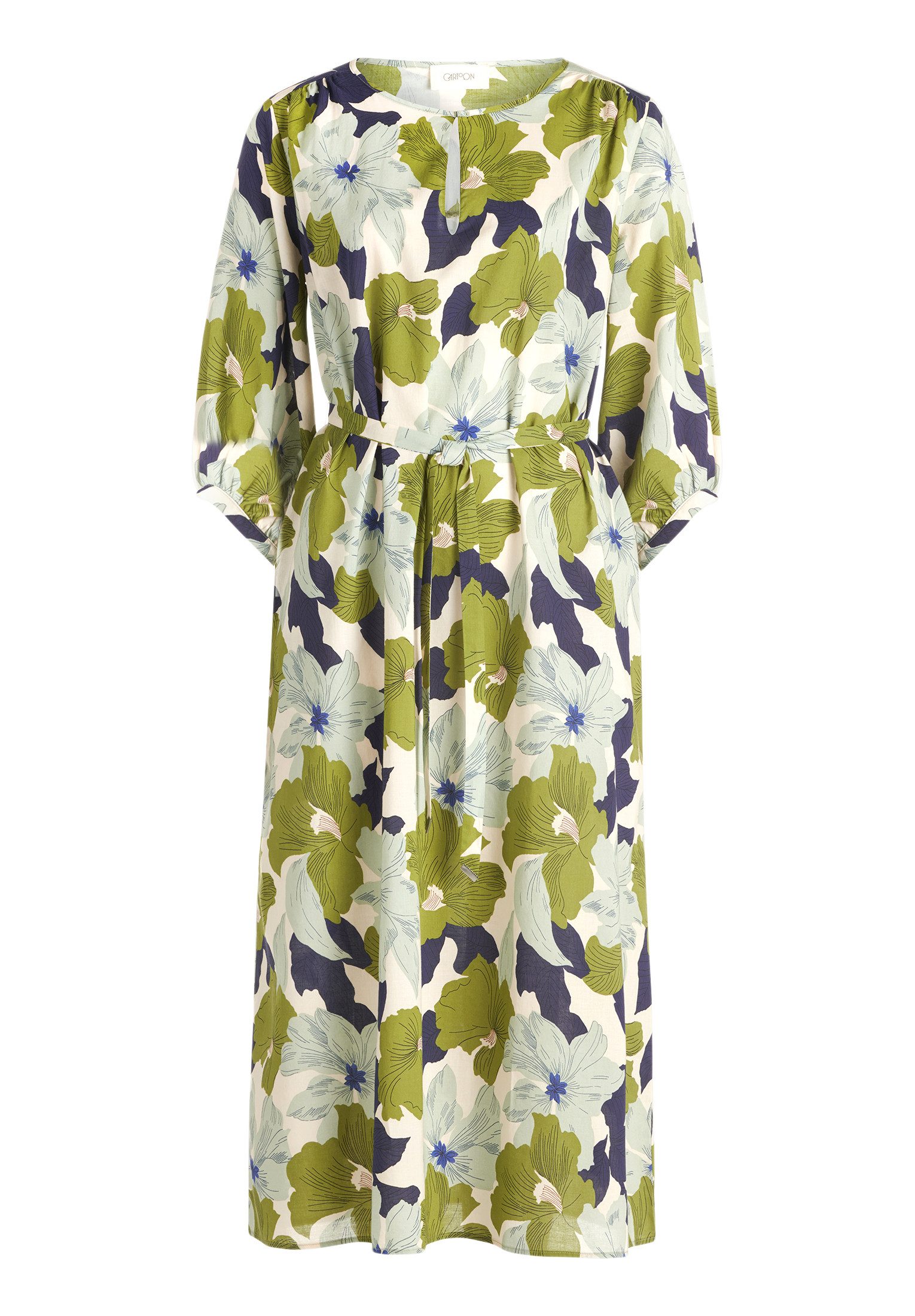 Cartoon Sommerkleid Damen mit Bindegürtel