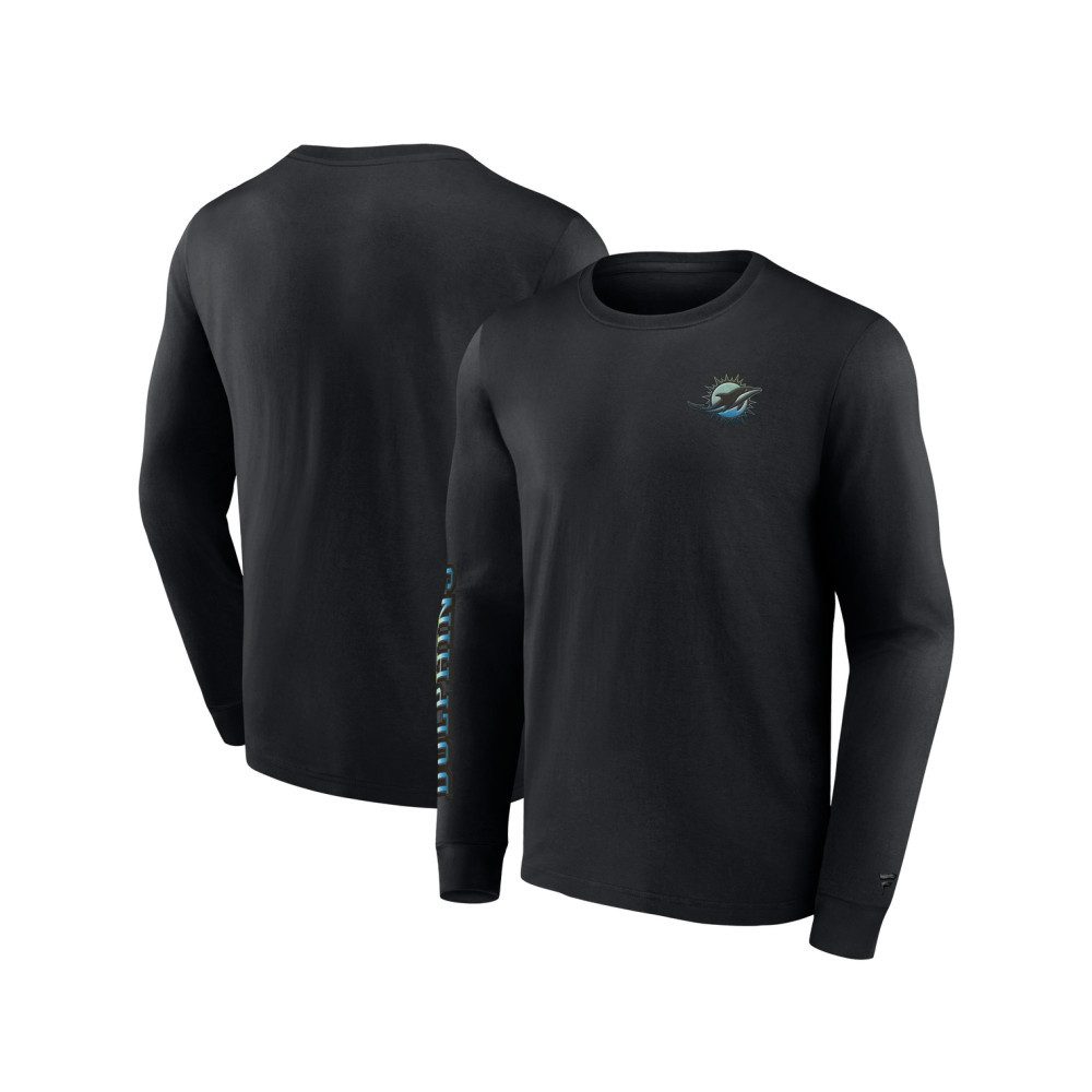 Miami Dolphins T-Shirt Miami Dolphins Gradient LS Crew T-Shirt