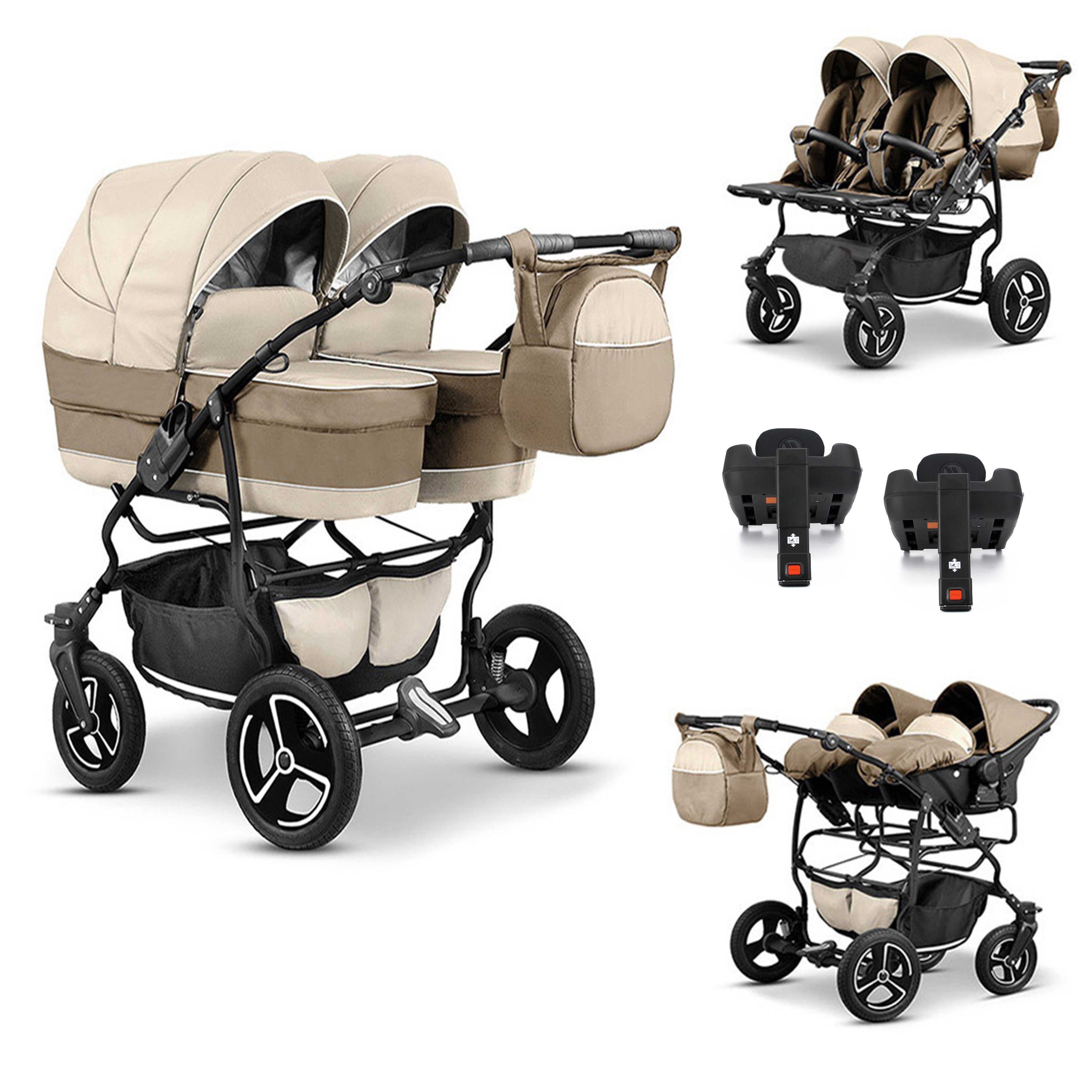 Zwillingswagen Twin Star 5 in 1 inkl. Sportsitze, Autositze und Isos in 16 Farben
