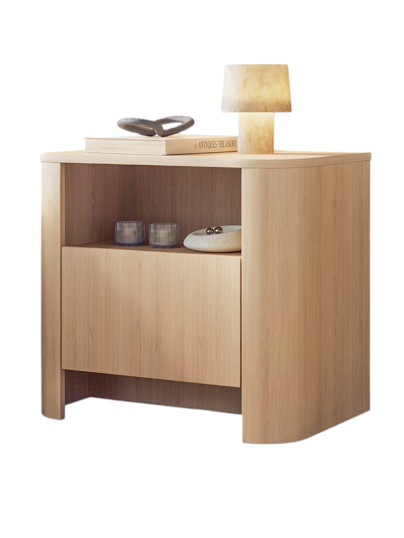 Compleo Nachttisch mit Schublade BORS, Nachtschrank, abgerundetes Design günstig online kaufen