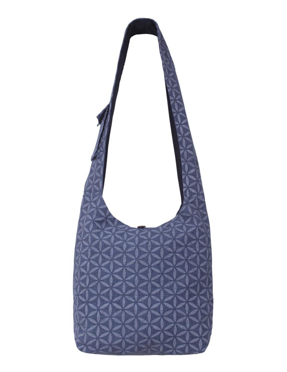 Vishes Shopper Umhängetasche Schultertasche Facetten Blumen, Ethno, Hippie, Yogitasche