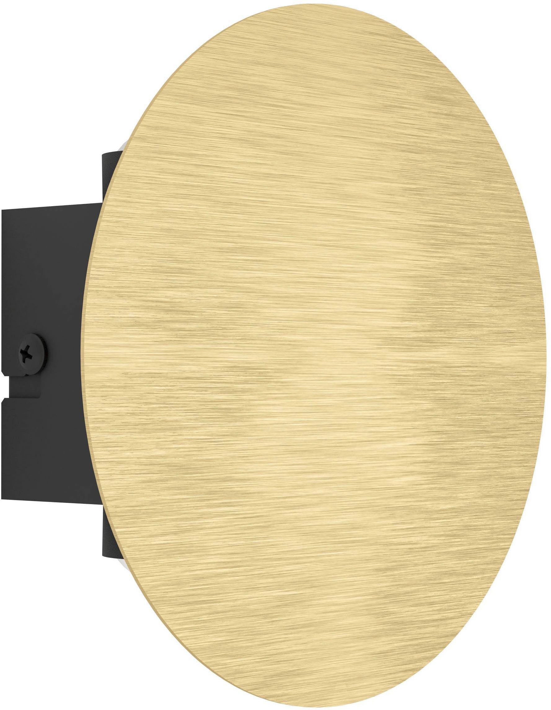 EGLO Wandleuchte Talamello Wandlampe, Wandspot, Metall, indirekte Beleuchtung, Lampe, LED fest integriert, Warmweiß, Wand-/Deckenleuchte - Ø15 x AL4 cm - gold gebürstet - 4W inkl.