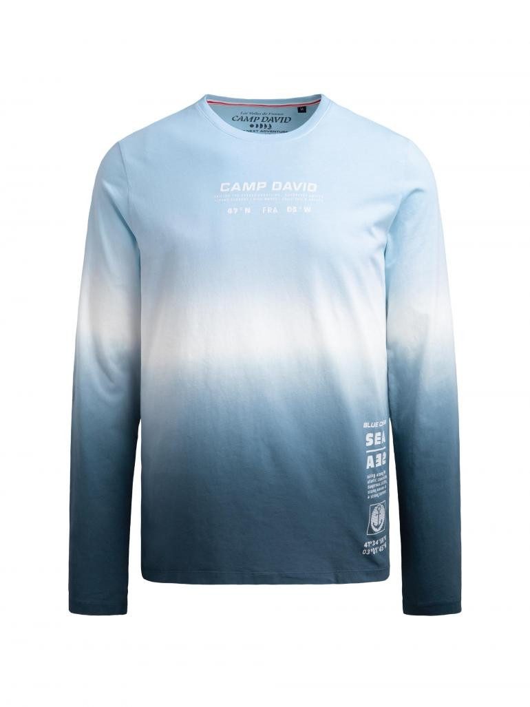 CAMP DAVID Longsleeve Dip Dye mit Label Prints