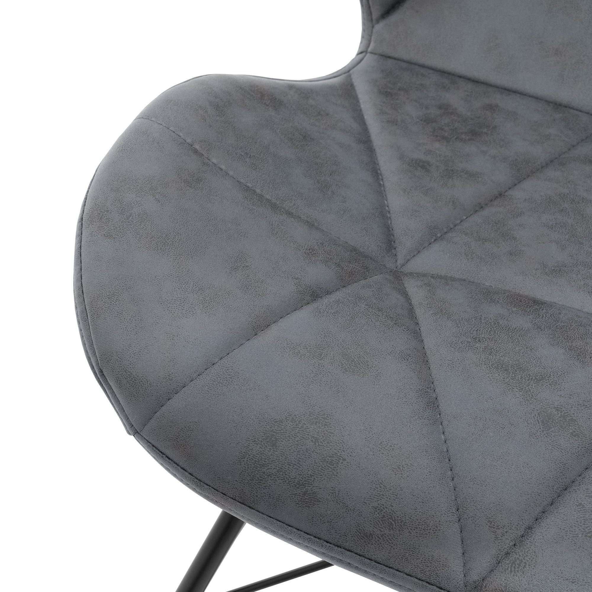 Ergonomisch Anthrazit Wohnzimmerstuhl Esszimmerstühle Set), (4er Küchenstuhl Stuhl ML-DESIGN Kunstlederbezug Metallbeine