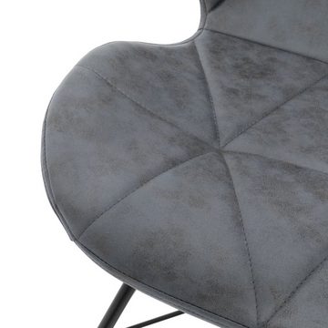 ML-DESIGN Stuhl Esszimmerstuhl Set mit Rückenlehne und Metallbeinen Küchenstühle, 8er Set Esszimmerstühle Anthrazit Polster 48x50x74cm PU-Leder Stuhl