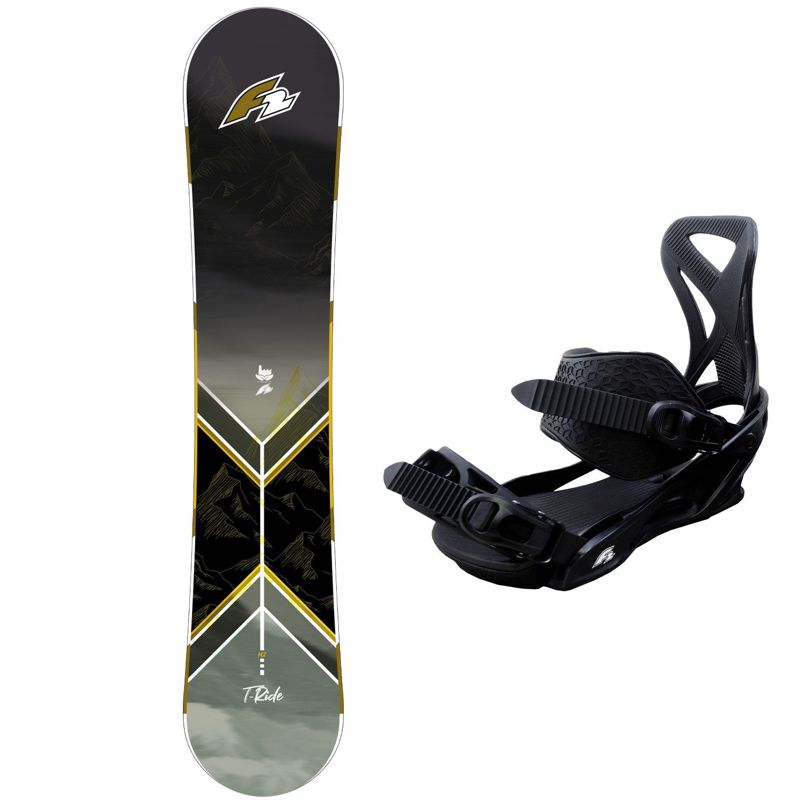 Snowboard F2 Set Herren Snowboard T-Ride 157cm mit Bindung Sonic Pro L