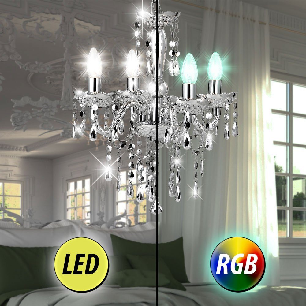 Design LED Kronleuchter Ess Zimmer Hänge Lampe dimmbar Luster RGB Fernbedienung 