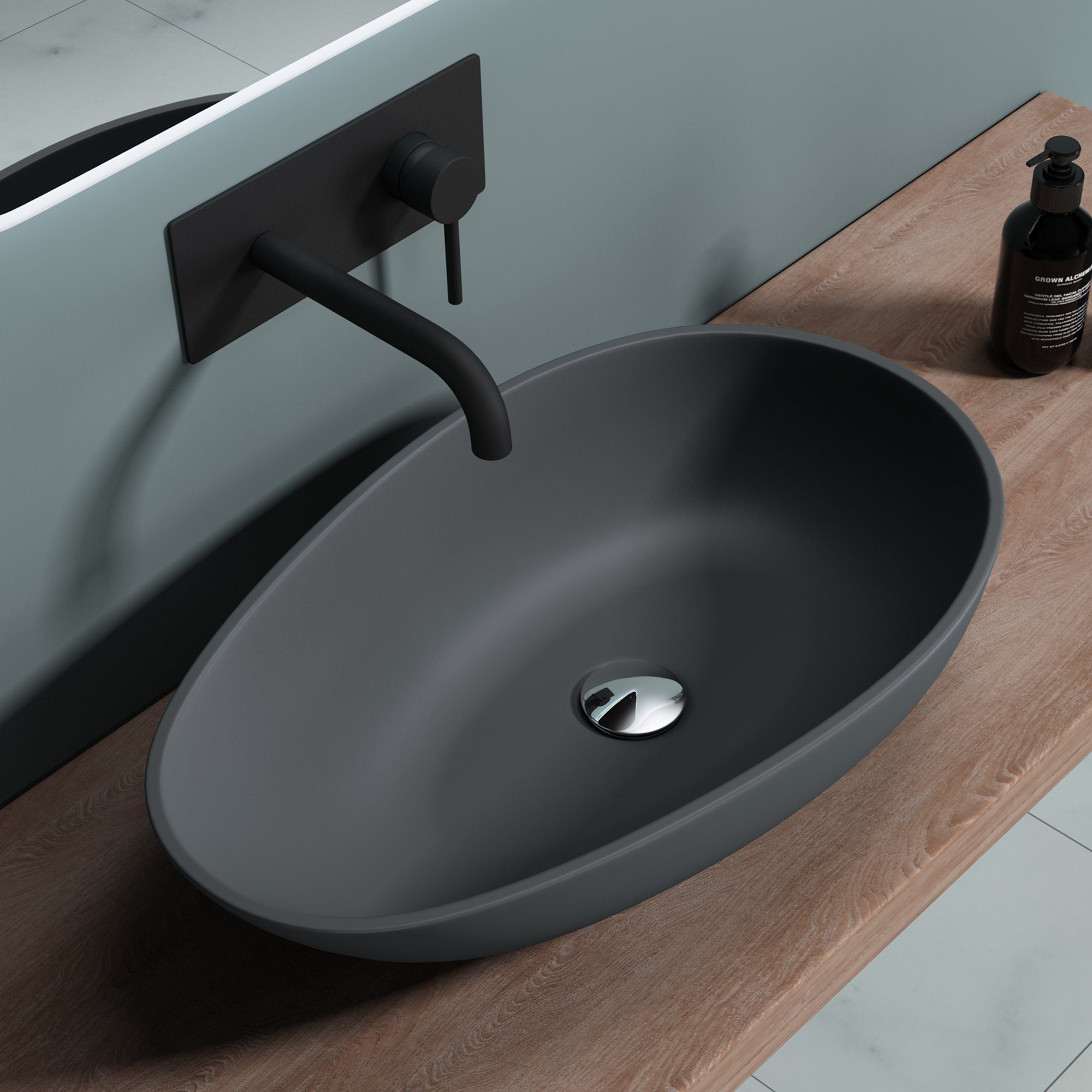 doporro Waschbecken Aufsatzwaschbecken Gussmarmor Mineralguss Waschtisch günstig online kaufen