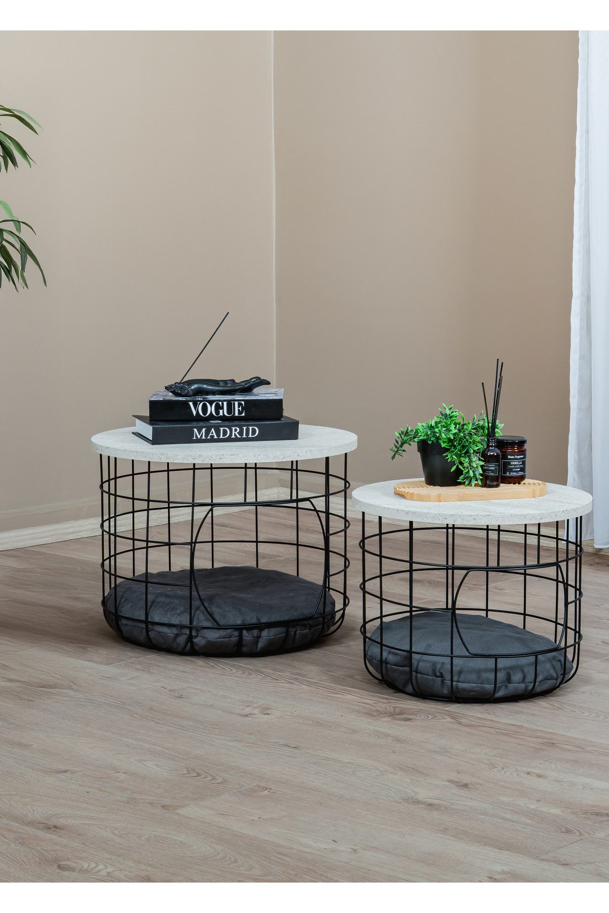 en.casa Couchtisch (2er-Set, 2-St., Set aus 2 Tischen), integrierte Katzenbetten 90729881