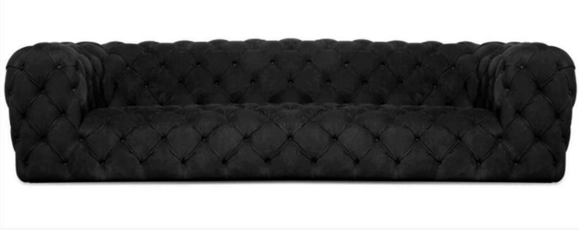 JVmoebel Chesterfield-Sofa, Grau Chesterfield Stoff Möbel Modern Schwarz Wohnzimmer Couchen Design Sofa