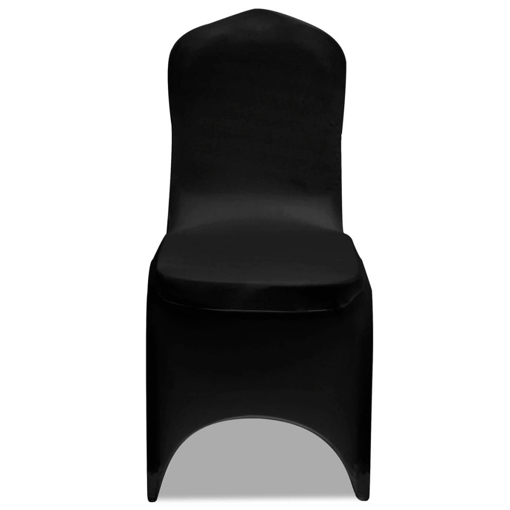 vidaXL Hussen-Set 6 x Stuhlhusse Stretchhusse schwarz