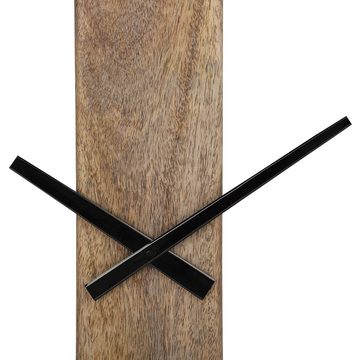 WOMO-DESIGN Wanduhr Oslo Dekouhr Dekorative Uhr Design Uhr (Rund 82cm Unikat handgefertigt Eisen Mangoholz Schwarz-Natur)