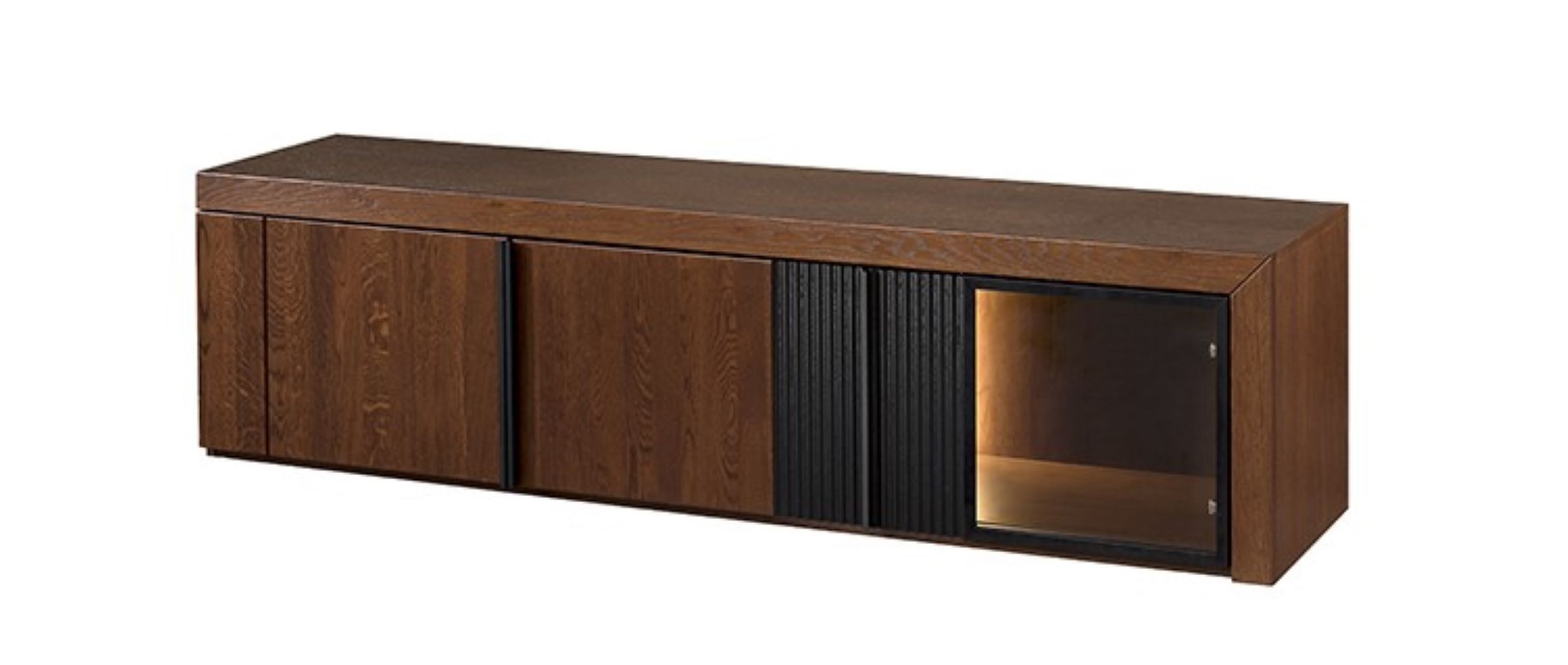 99rooms Lowboard Vils (TV-Kommode, TV-Schrank), mit viel Stauraum, LED-Beleuchtung, Soft-Close, aus Massivholz