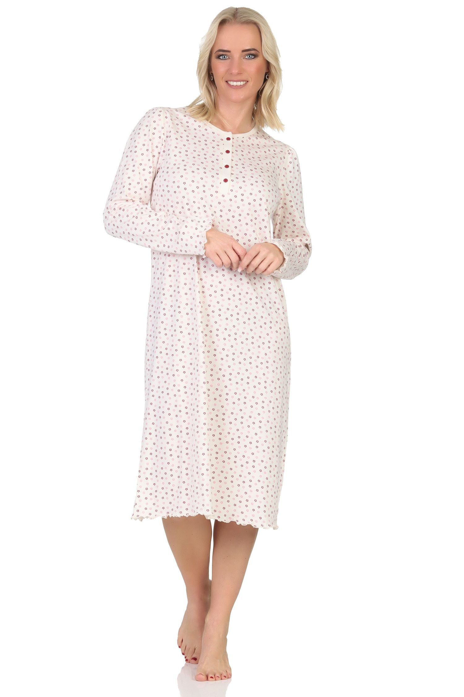 Normann Nachthemd Normann Damen langarm Nachthemd im klassisch eleganten Design
