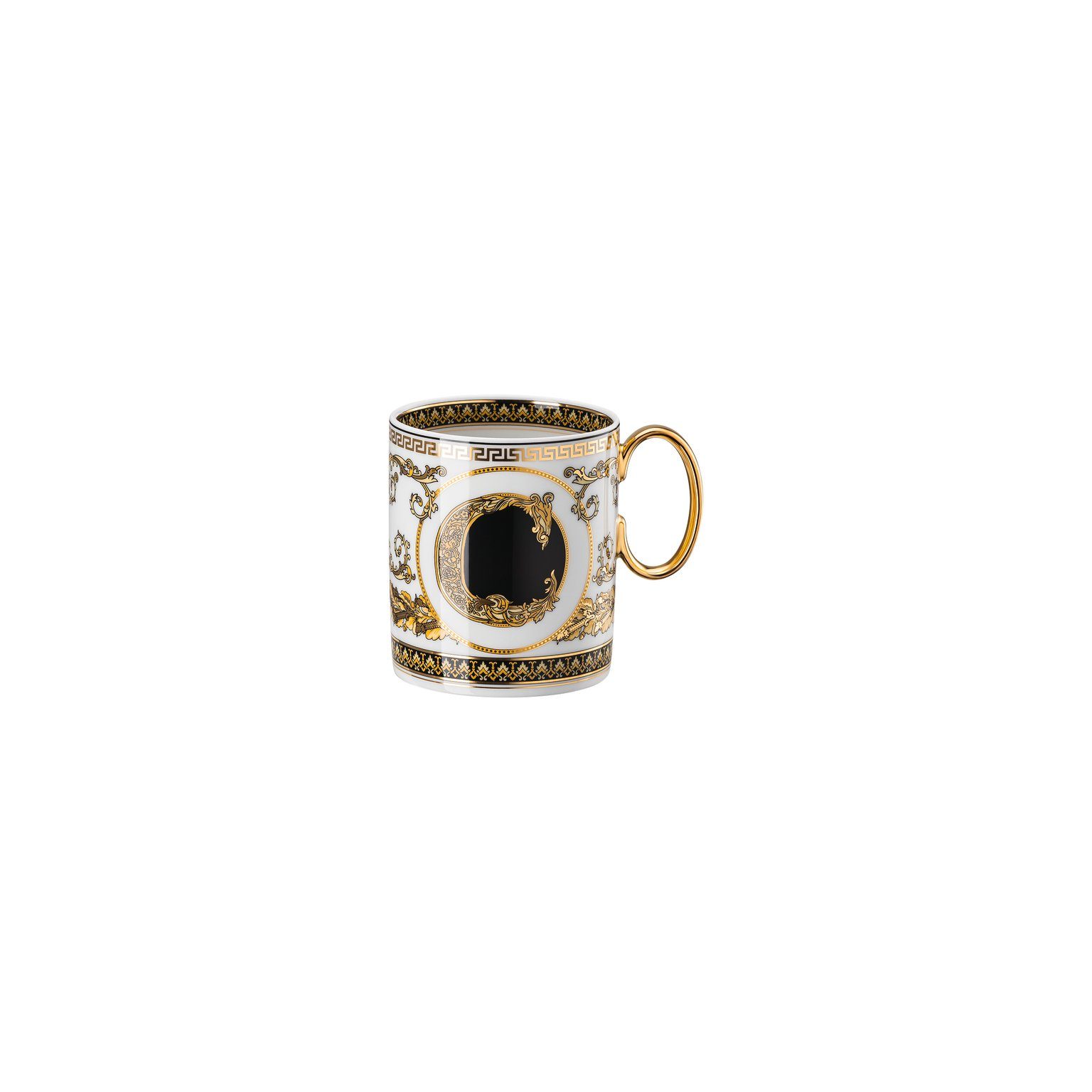 Rosenthal meets Versace Becher mit Henkel C Virtus Alphabet, Porzellan