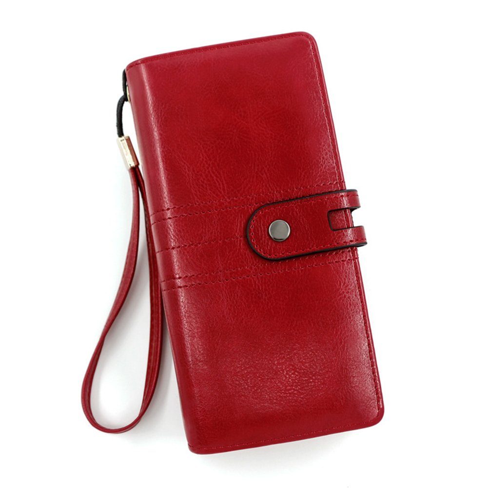 Blusmart Geldbörse Personalisierte Reißverschluss-Clutch Schnalle, Geldbörse, Handtasche, Unterarmtasche wine red