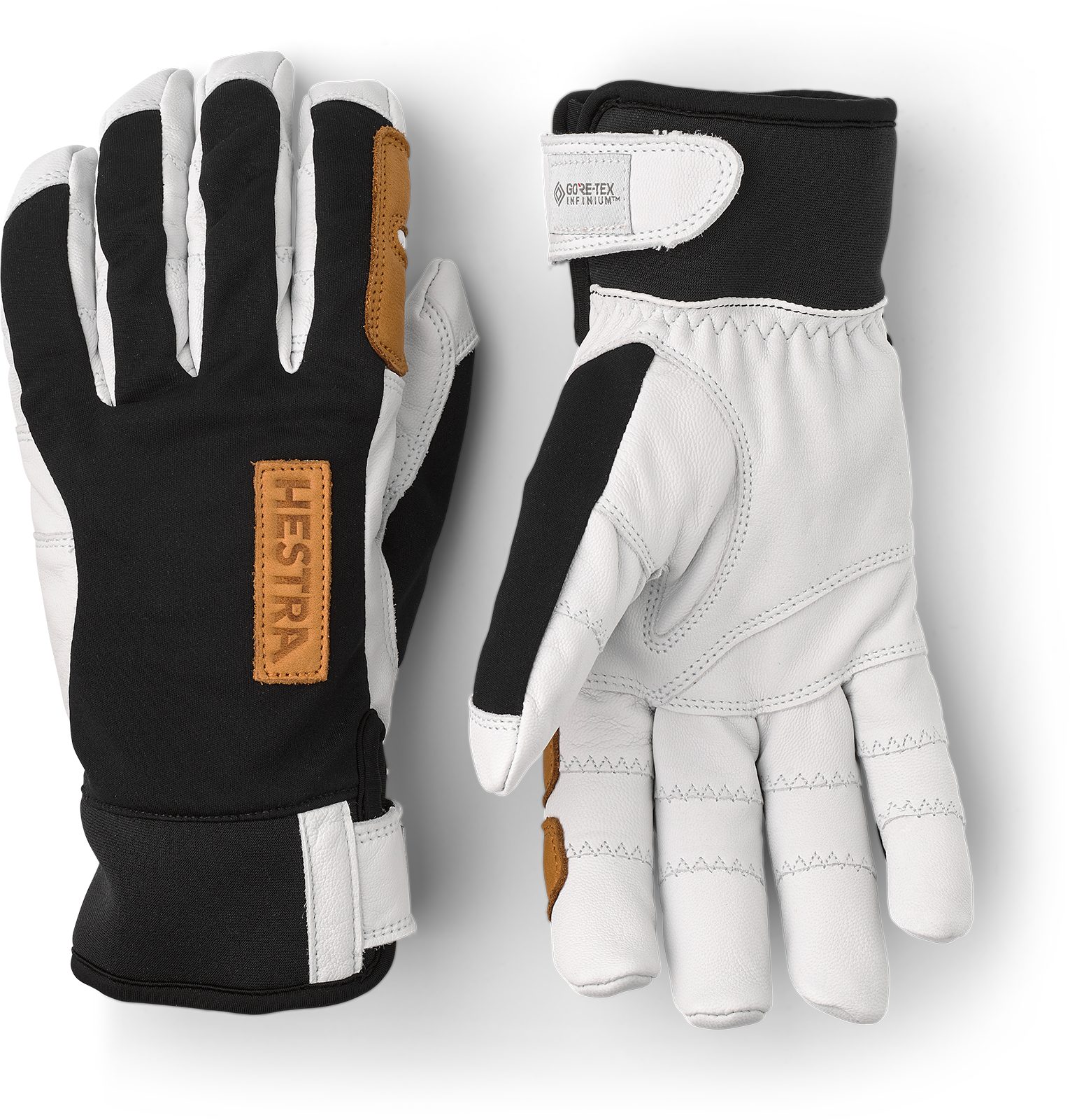 Skihandschuhe Ergo Grip Active Wool Terry/ 5 fing black/ offwhite