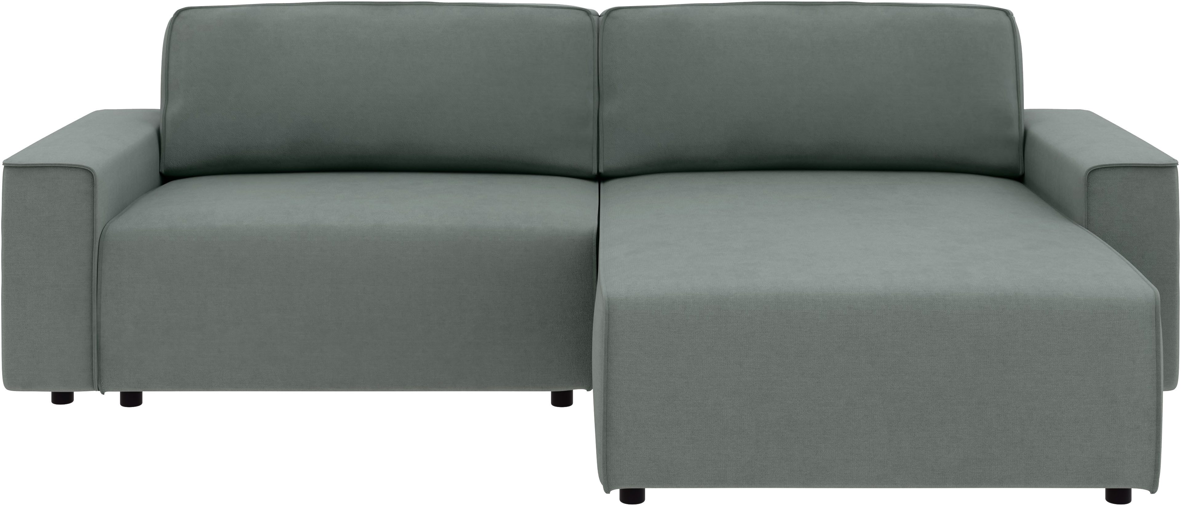 Home affaire Ecksofa Chance, Recamiere beidseitig montierbar, Schlaffunktion, Breite 265 cm, in Struktur fein LINO, mit Schlaffunktion und Bettkasten
