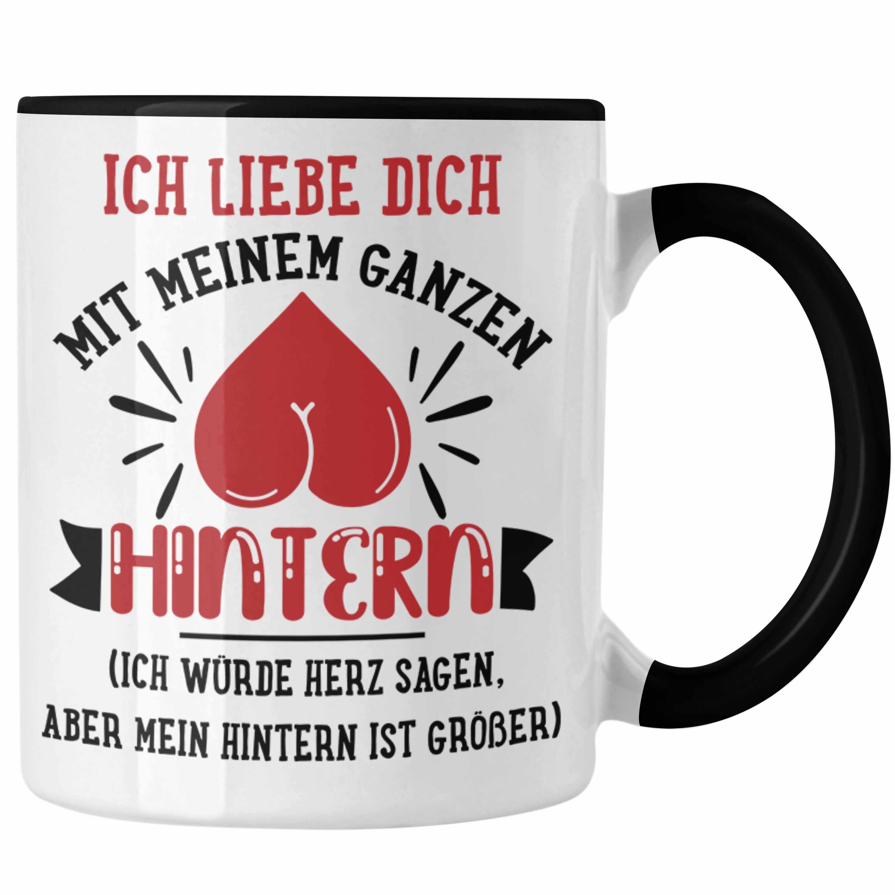 Trendation Tasse Trendation - Tasse für Freund Geschenk mit Sprüchen Valentinstag Kaffeetasse Spruch Liebe Schwarz