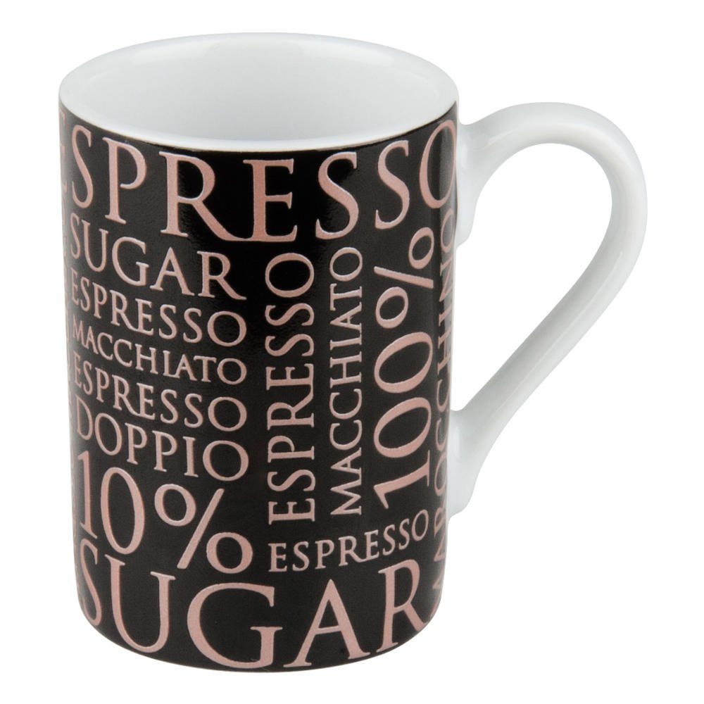 Könitz Espressotasse 100% Coffee Rosé Minipresso 90 ml, Porzellan Black